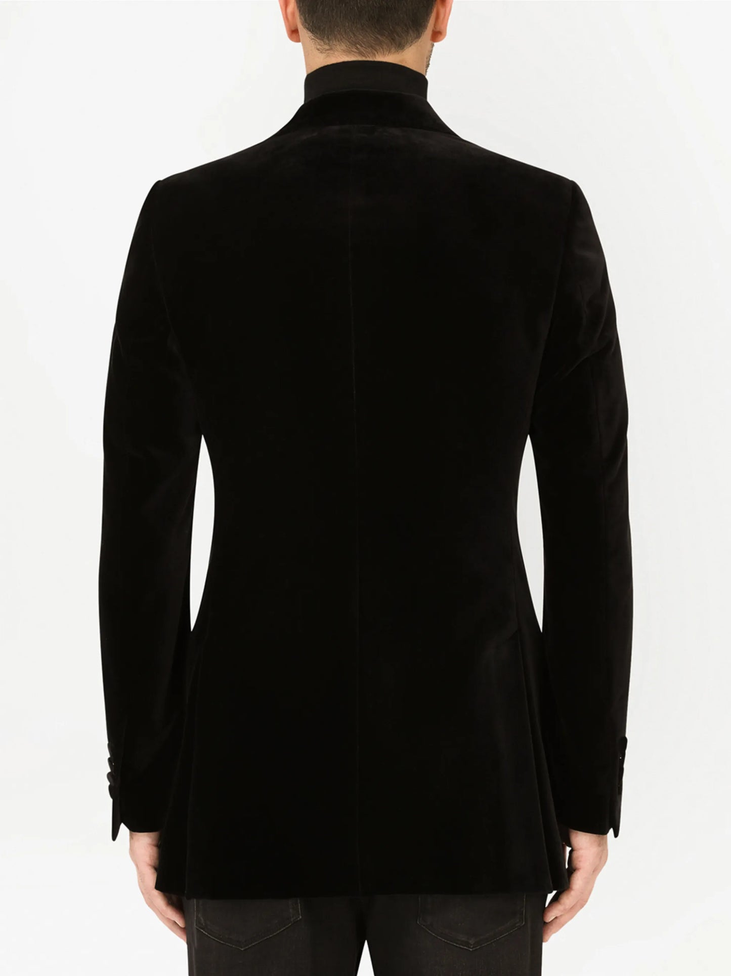 velvet-effect double-breasted blazer
