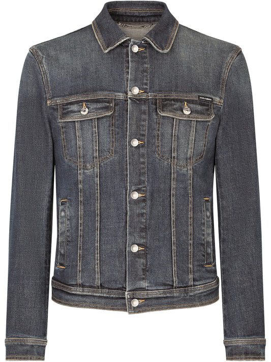 logo-appliqué denim jacket