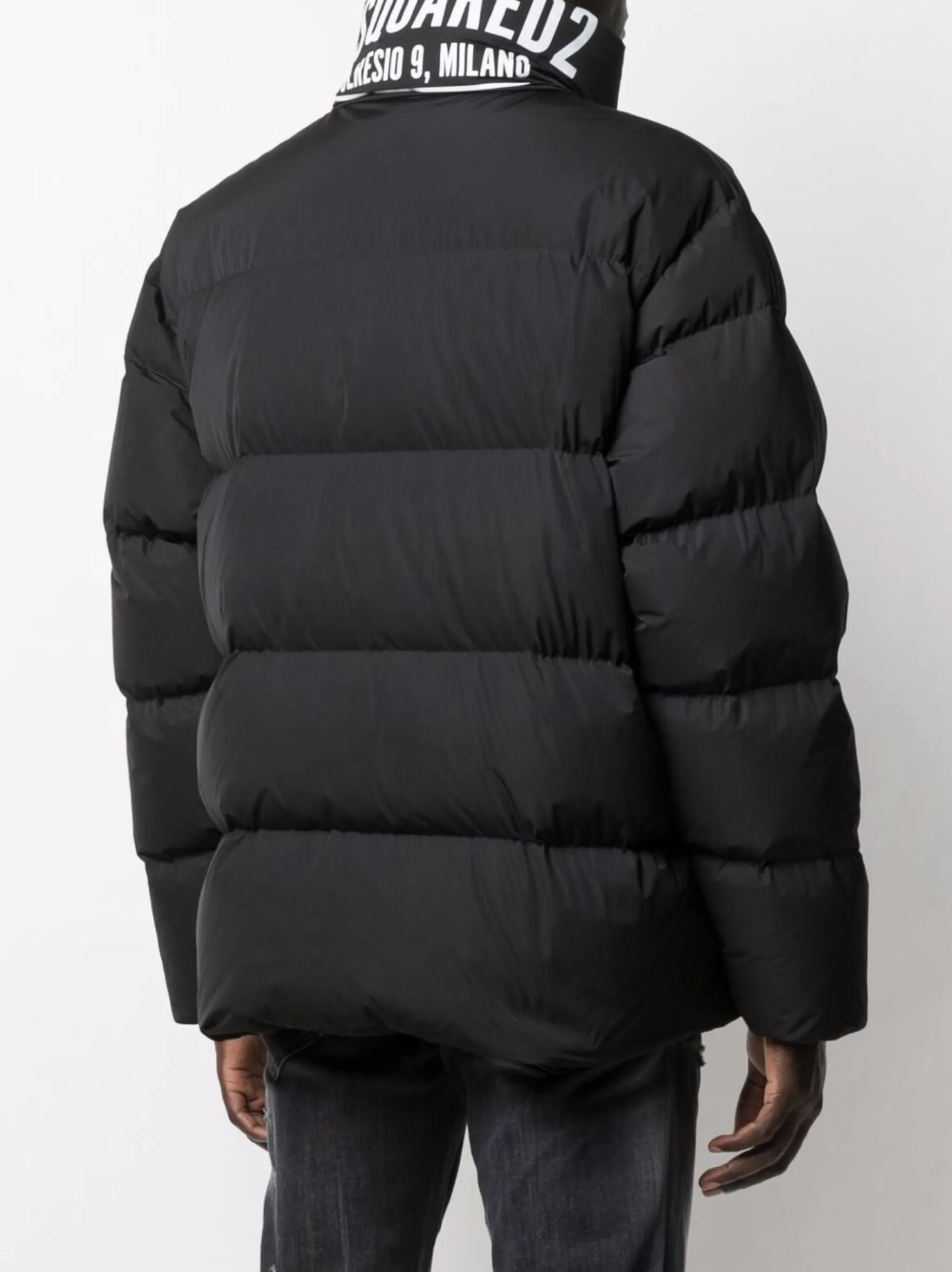 logo-print puffer coat
