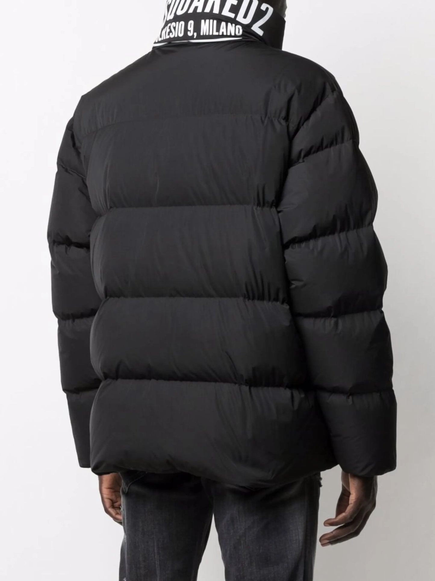 logo-print puffer coat