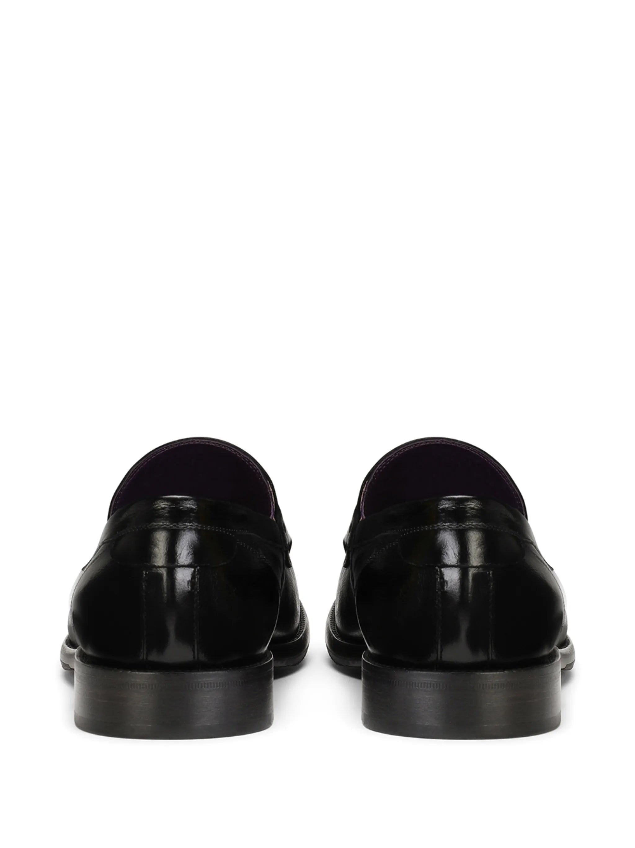 logo-plaque leather loafers