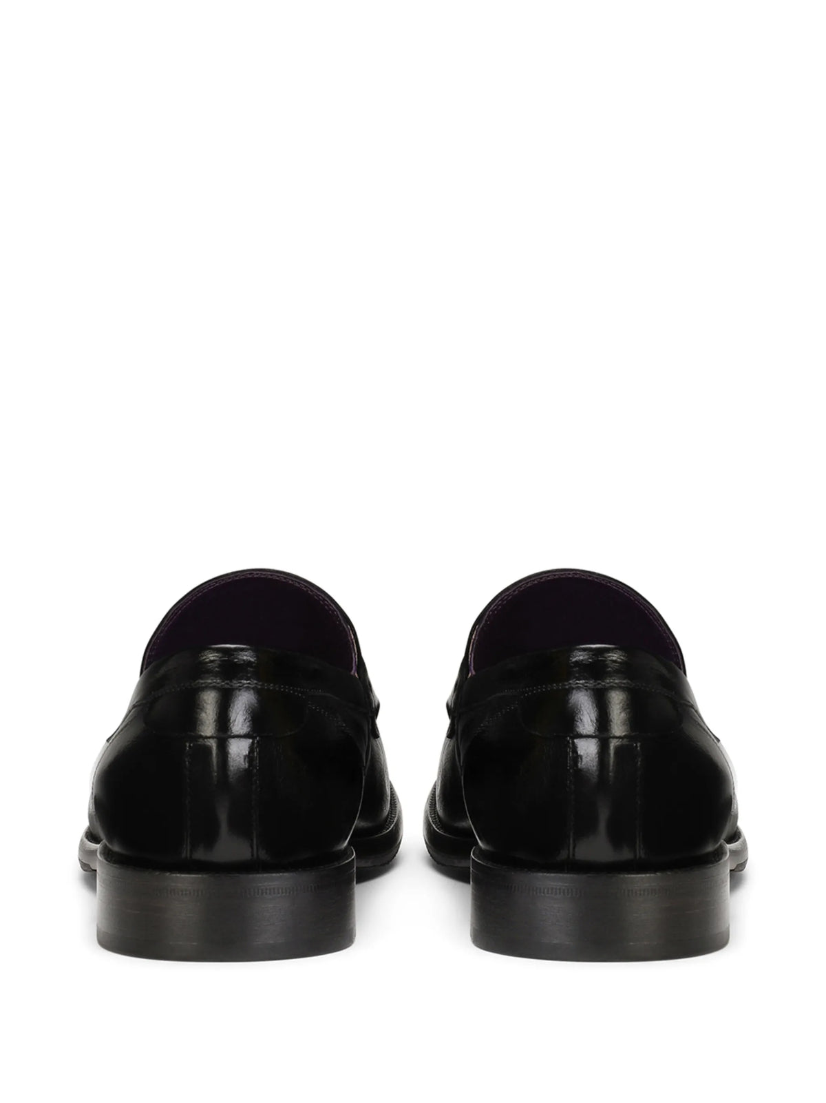 logo-plaque leather loafers