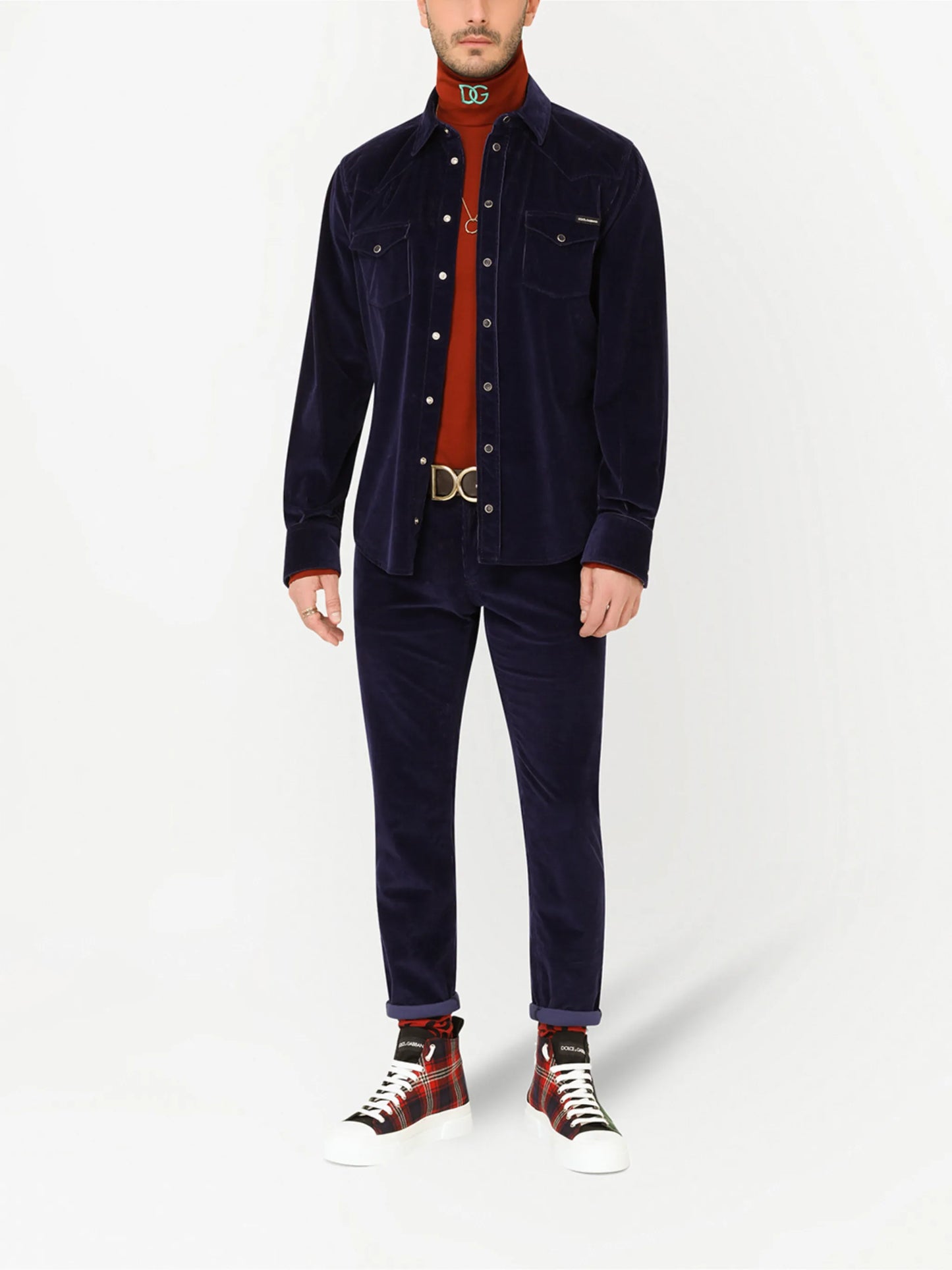 long-sleeve corduroy shirt
