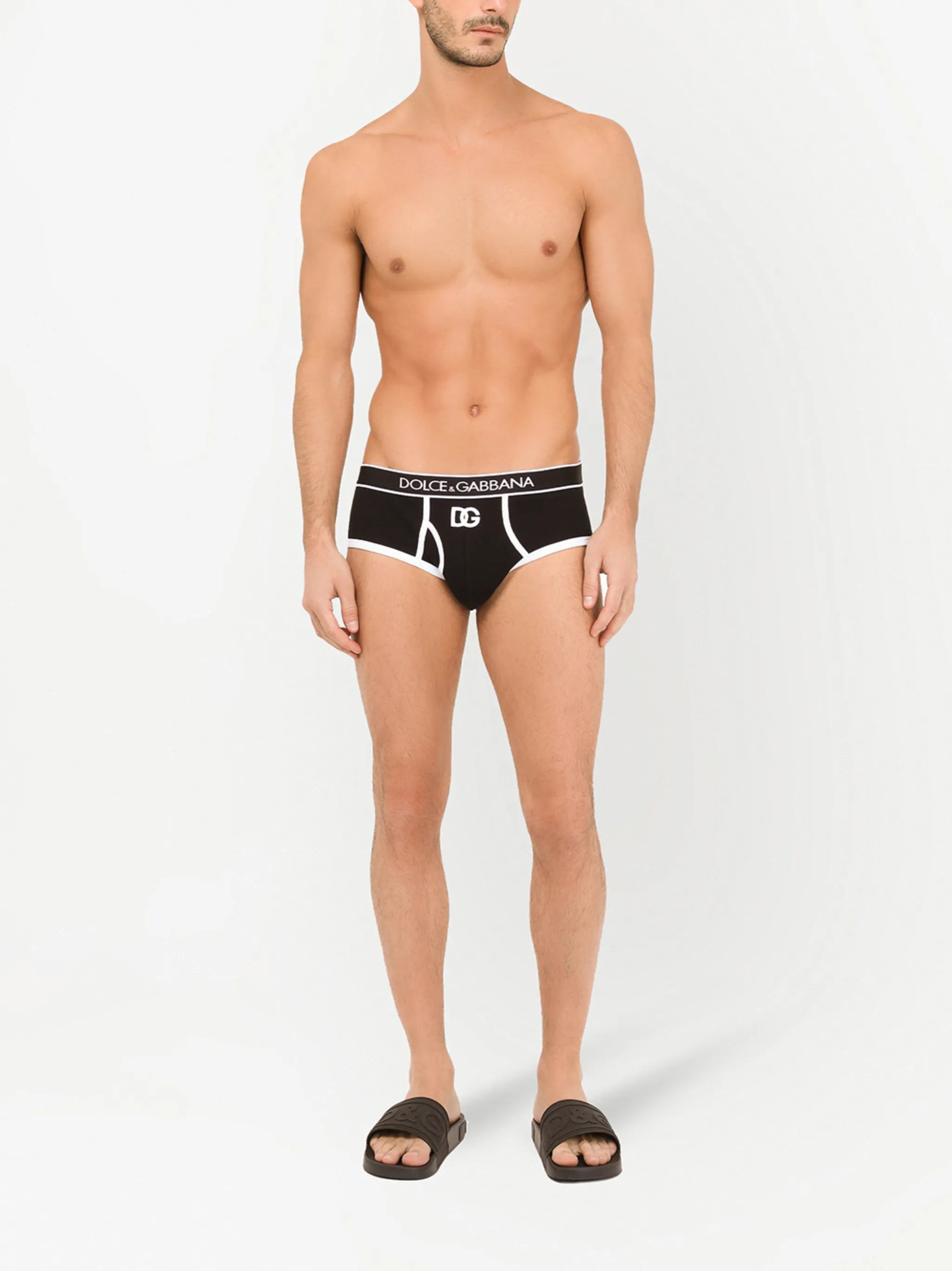 Brando logo-patch ribbed briefs