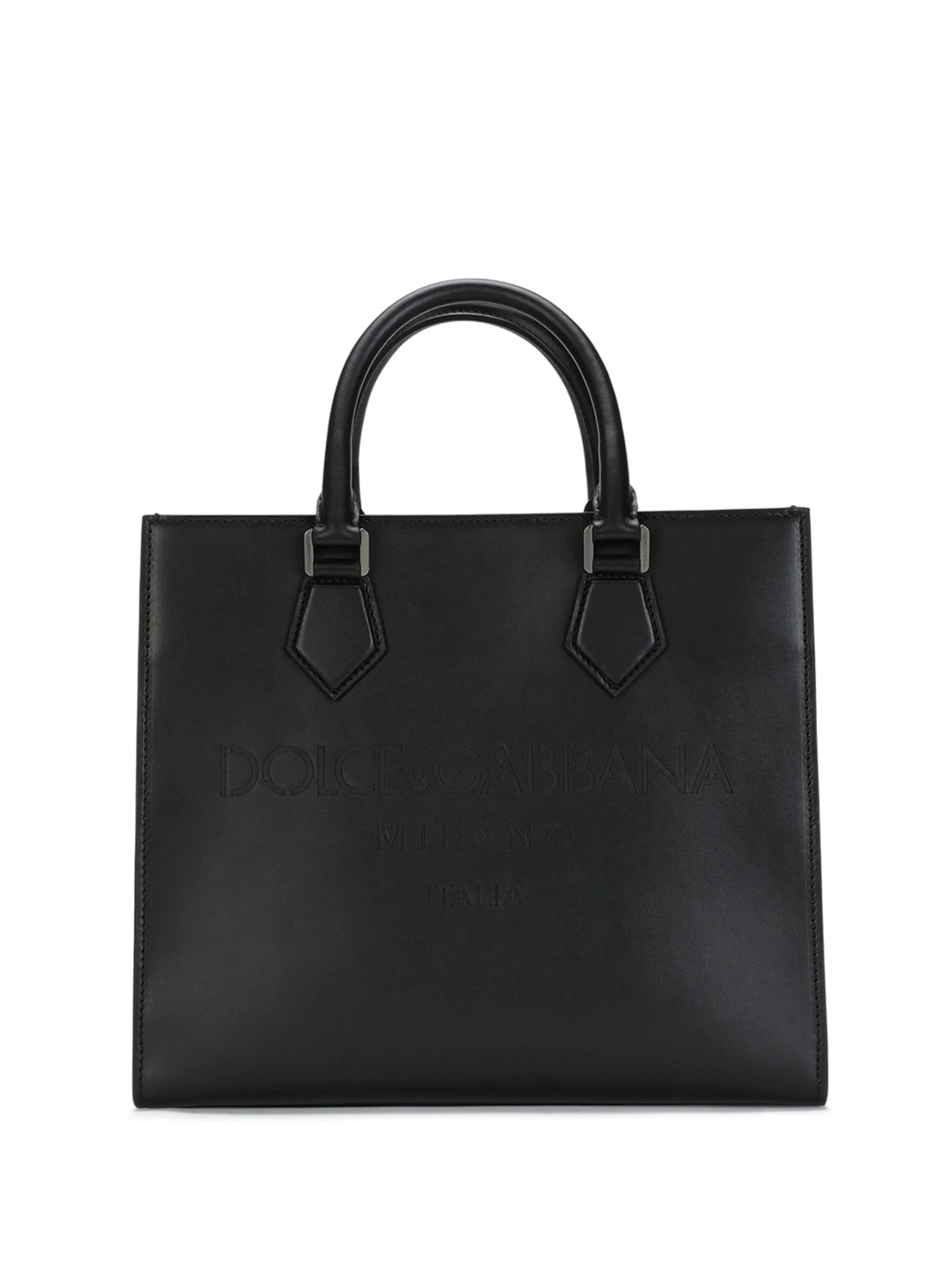 Edge leather tote bag