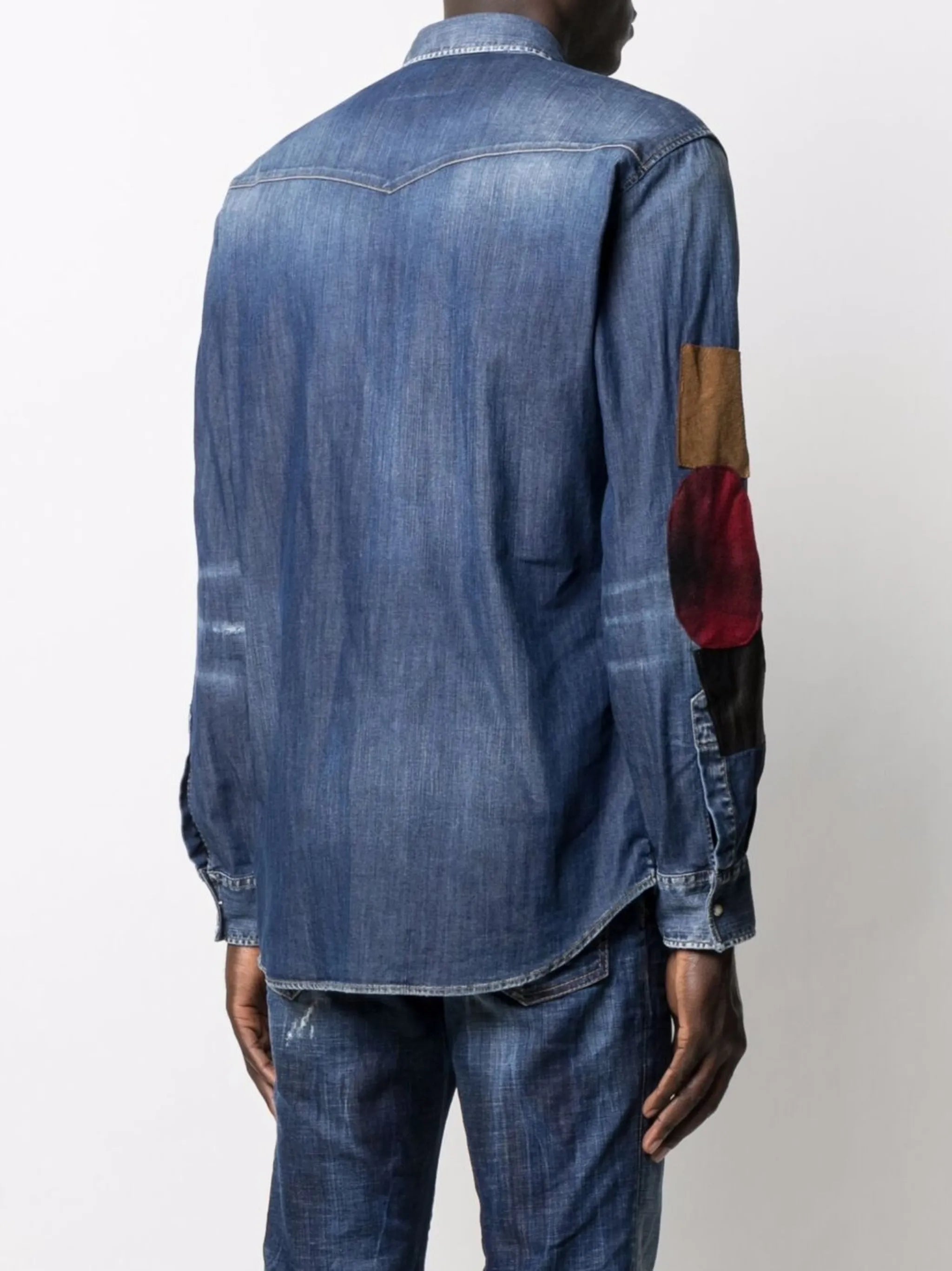 distressed denim shirt