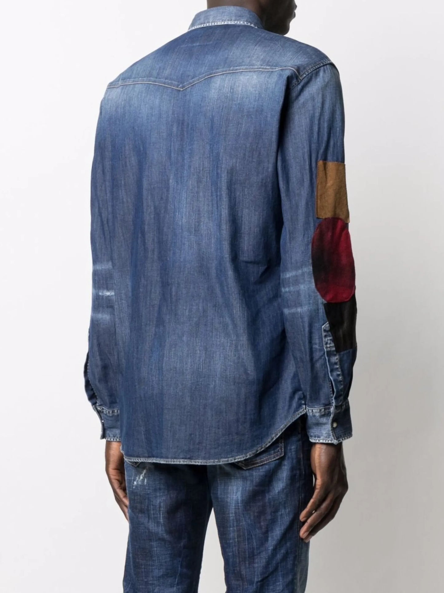 distressed denim shirt