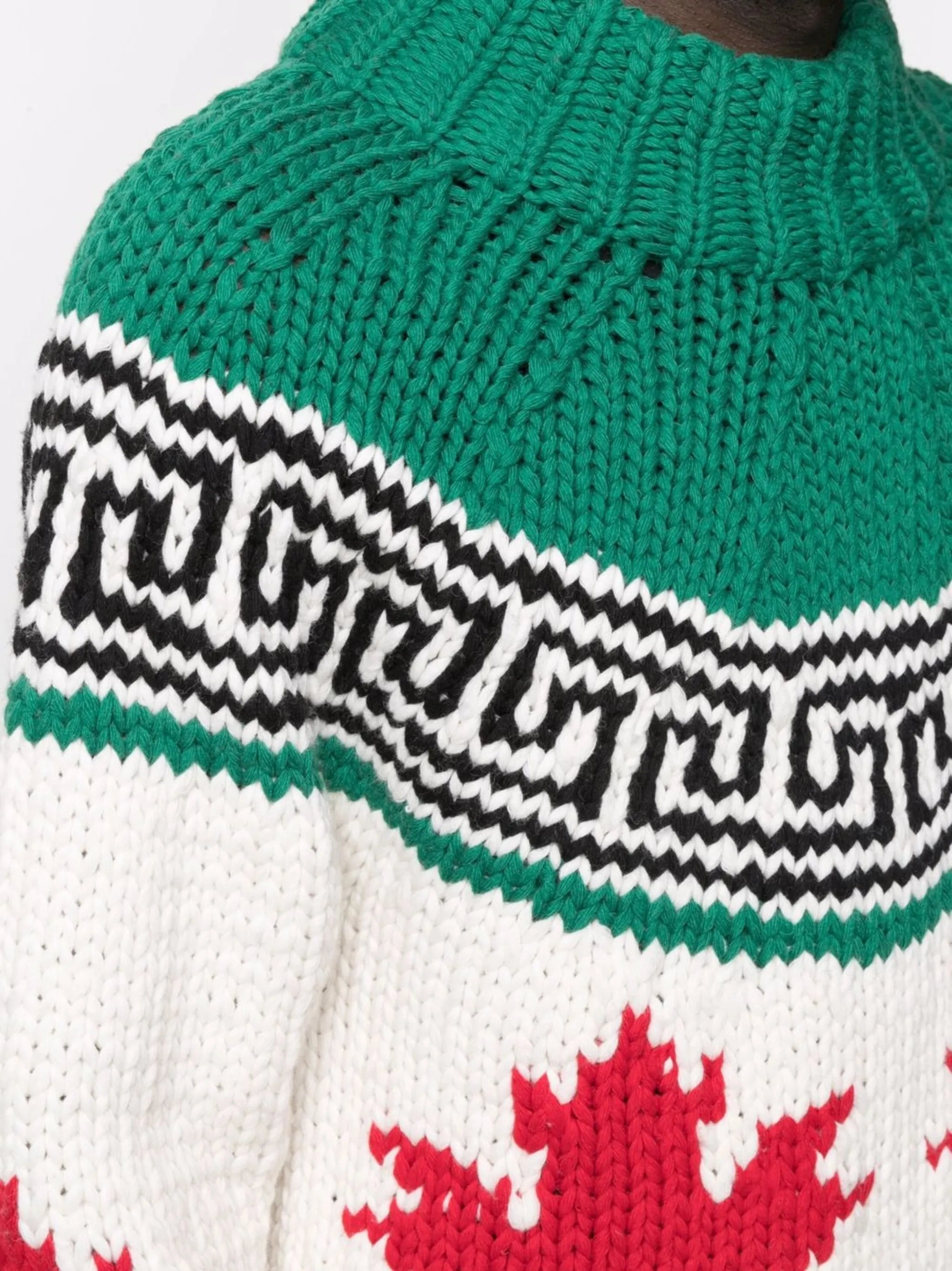 intarsia-knit mock-neck jumper