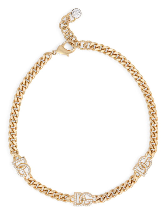 DG-logo rhinestone-embellished choker