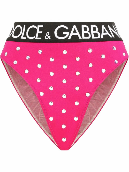 rhinestone-embellished high-waisted briefs