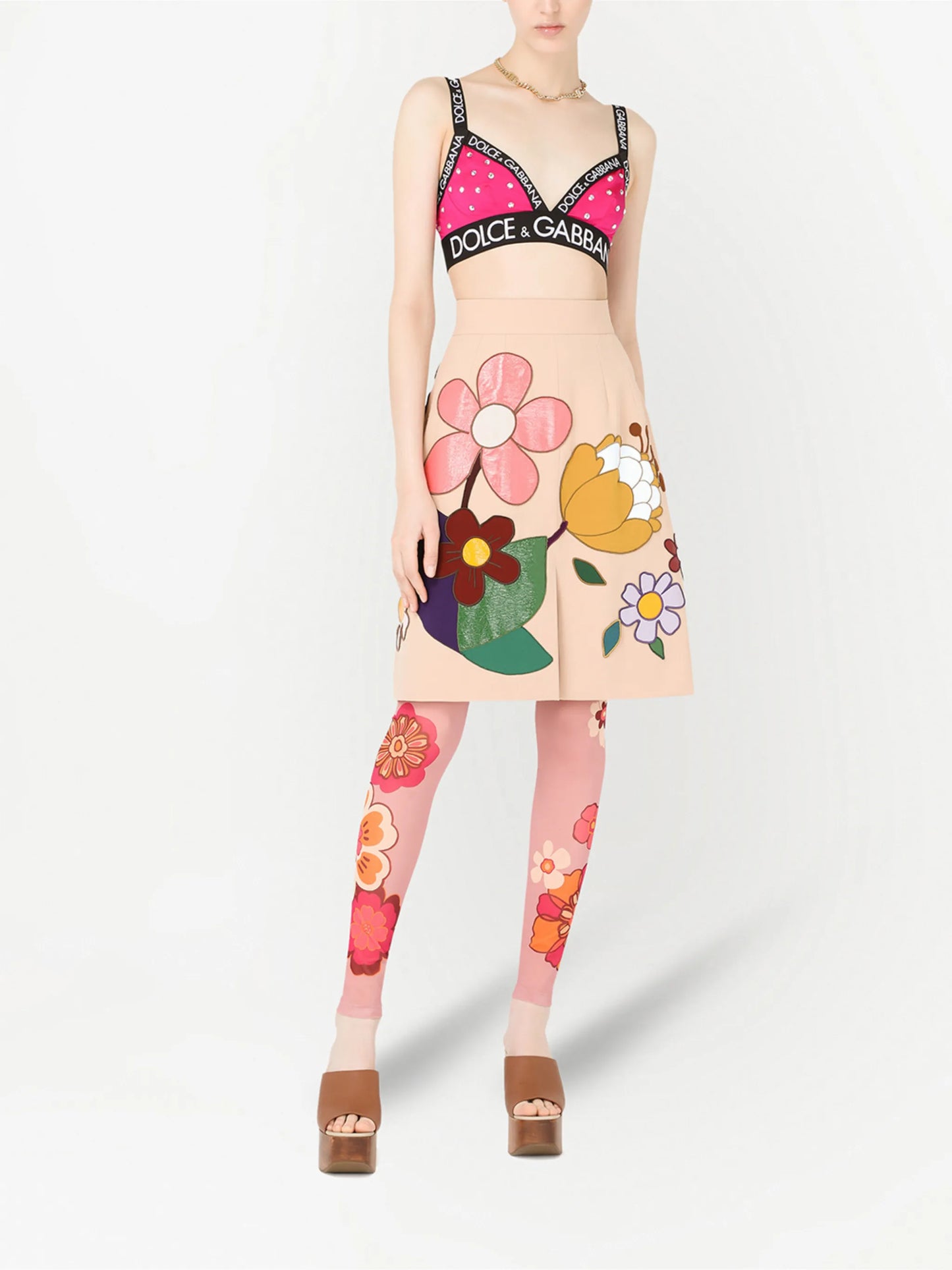 sequin embellished logo trim bra top