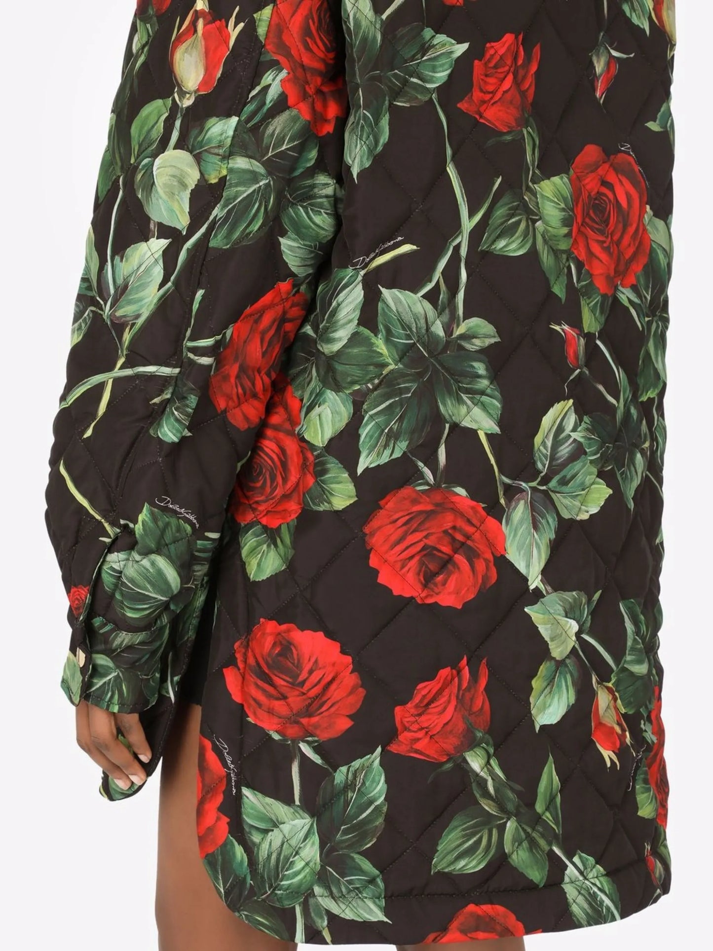 rose-print raincoat