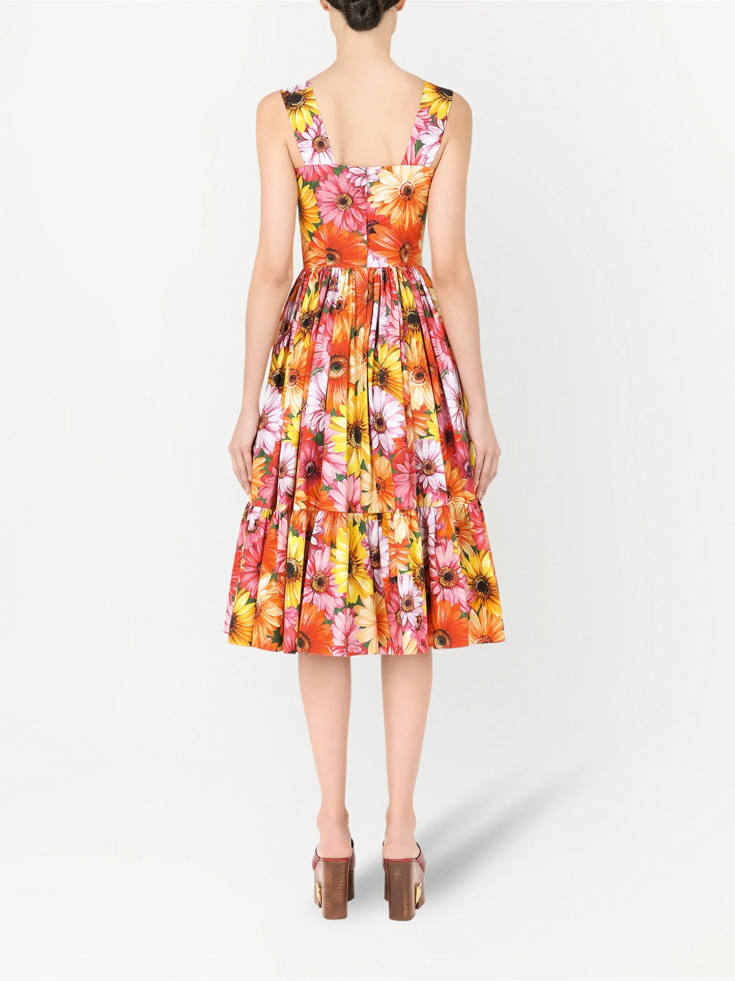 floral-print flared dress