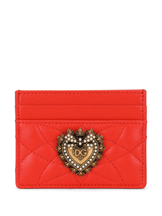 logo-plaque quilted cardholder