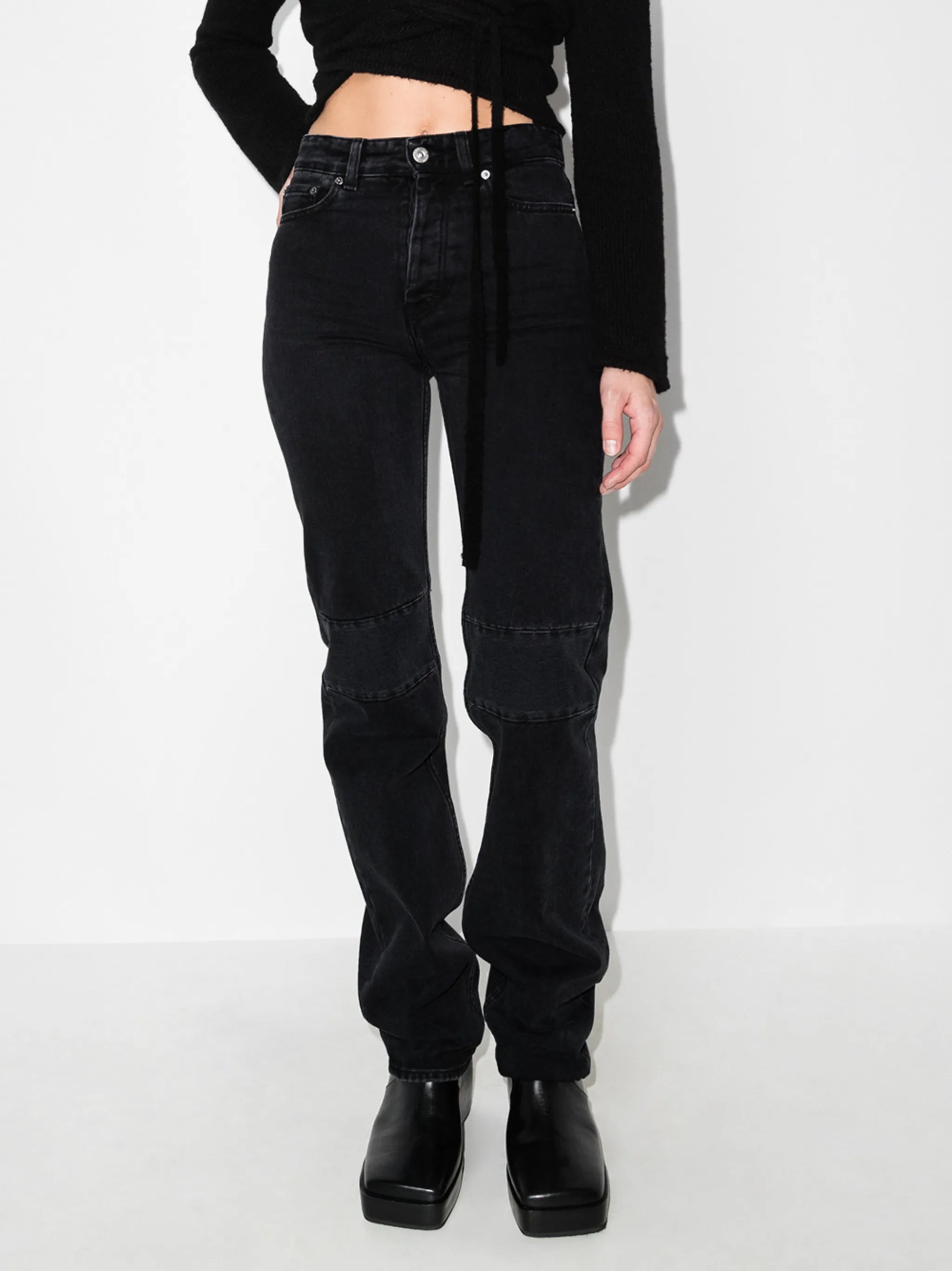 Extended Linear Cut straight-leg jeans
