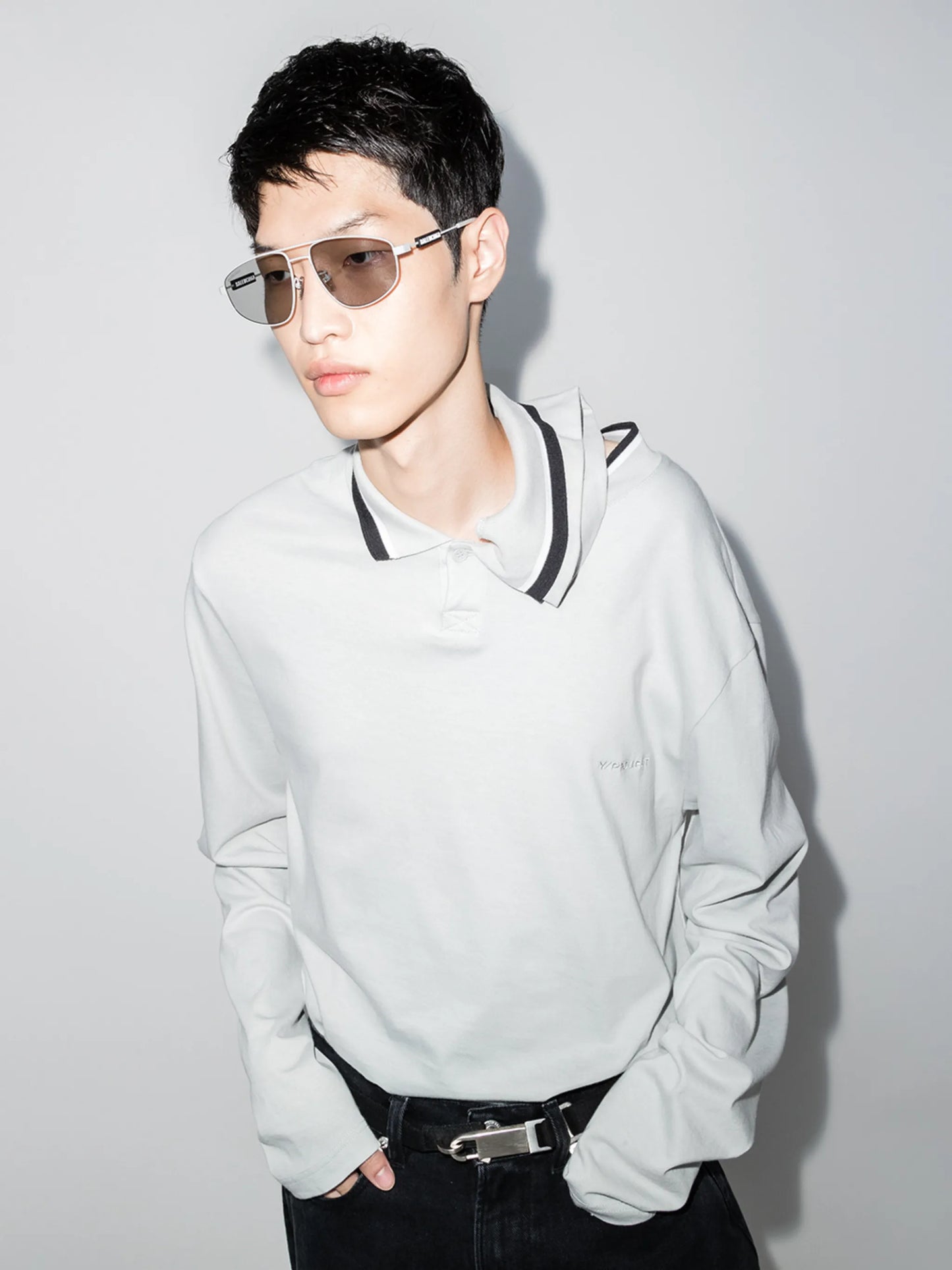 double-bridge pilot-frame sunglasses
