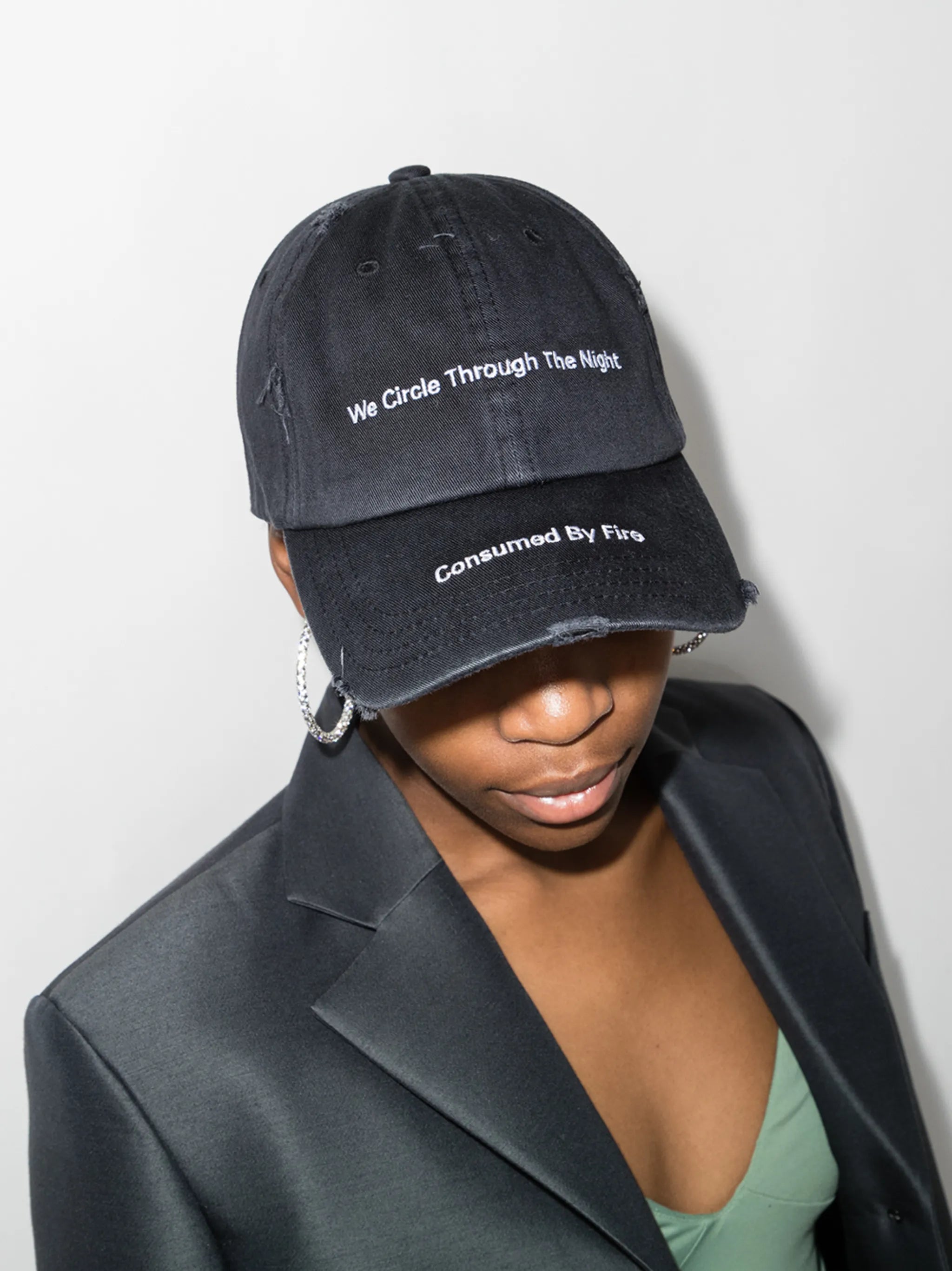 embroidered slogan baseball cap
