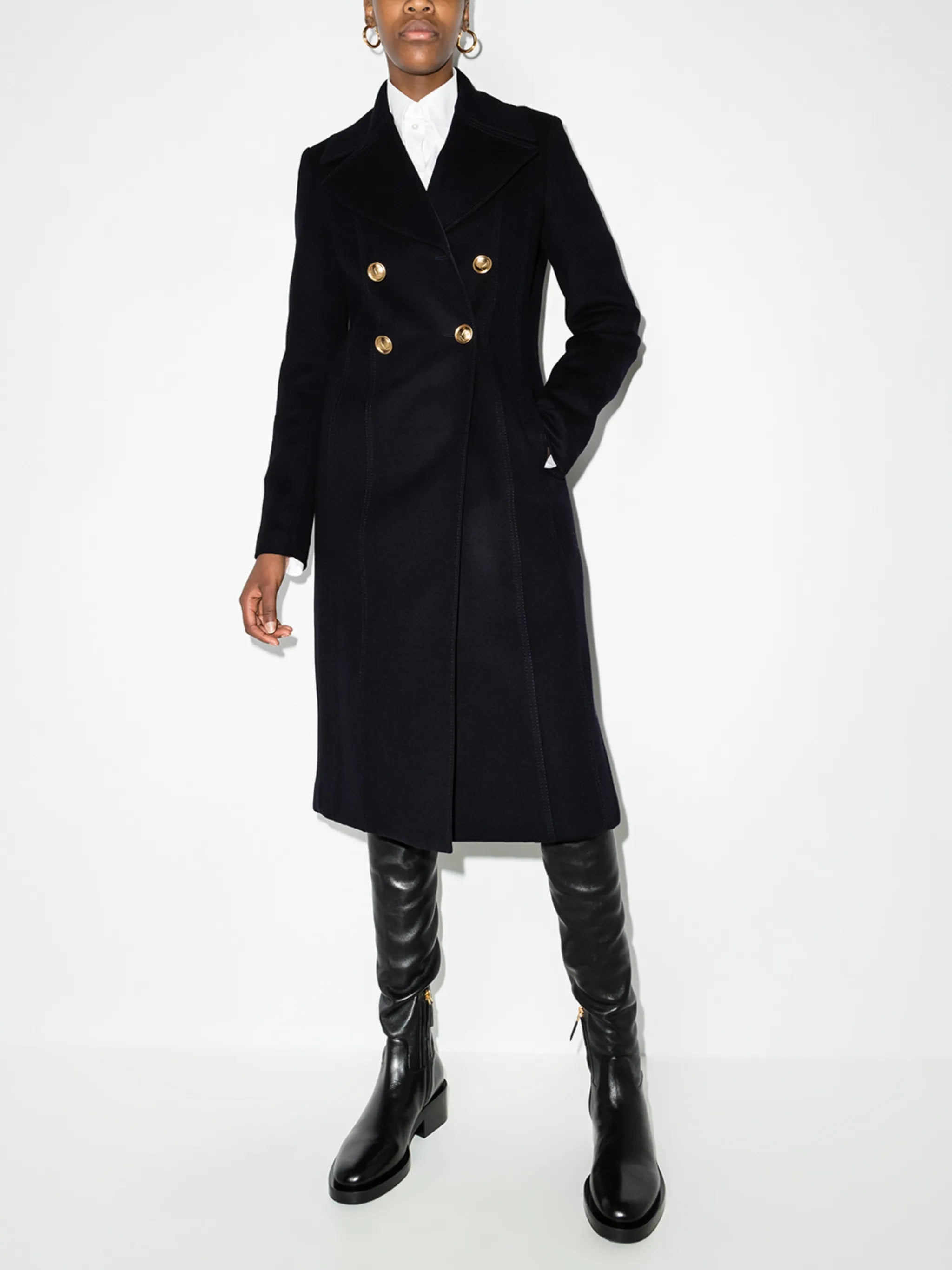 double-breasted long coat