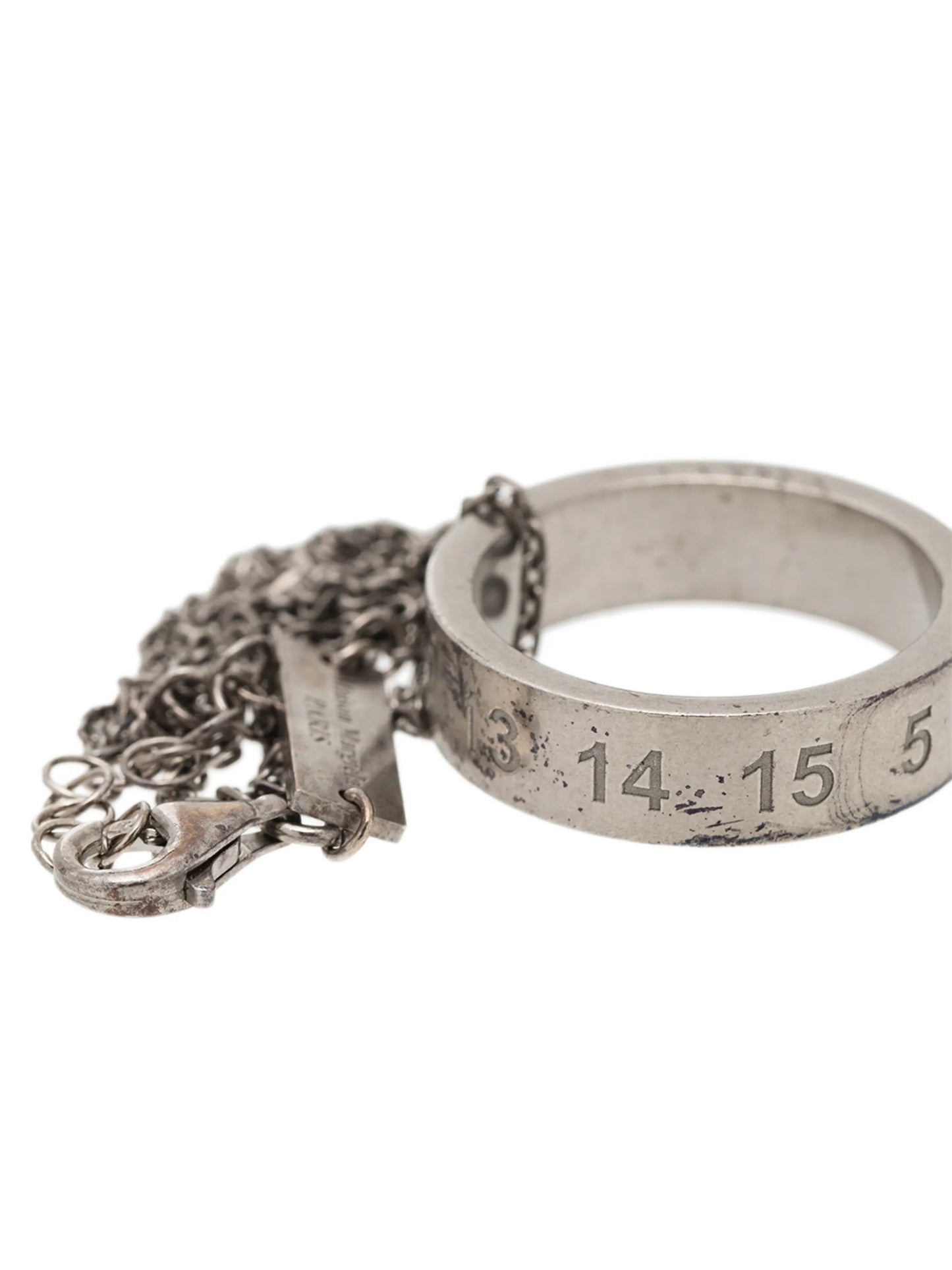 number-engraved ring necklace
