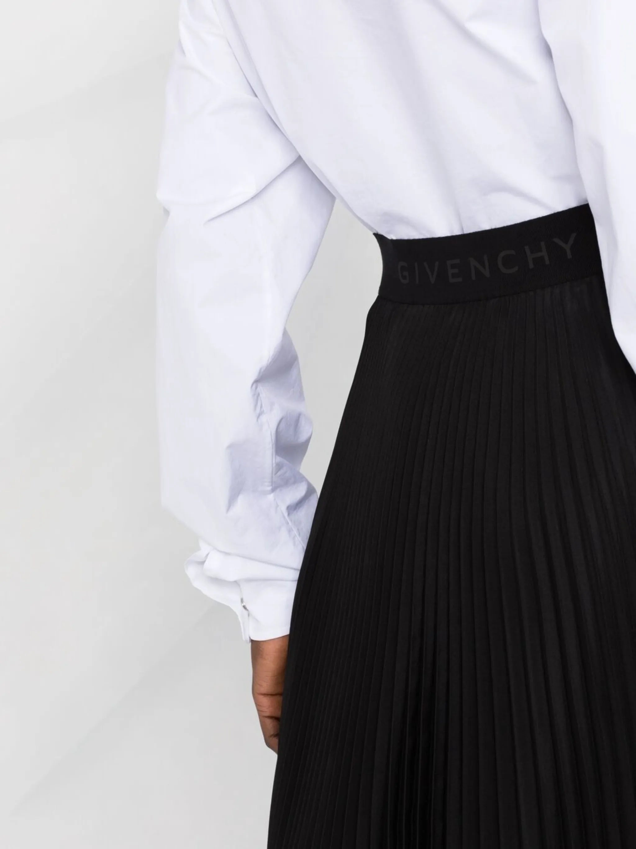 4G asymmetric pleated skirt