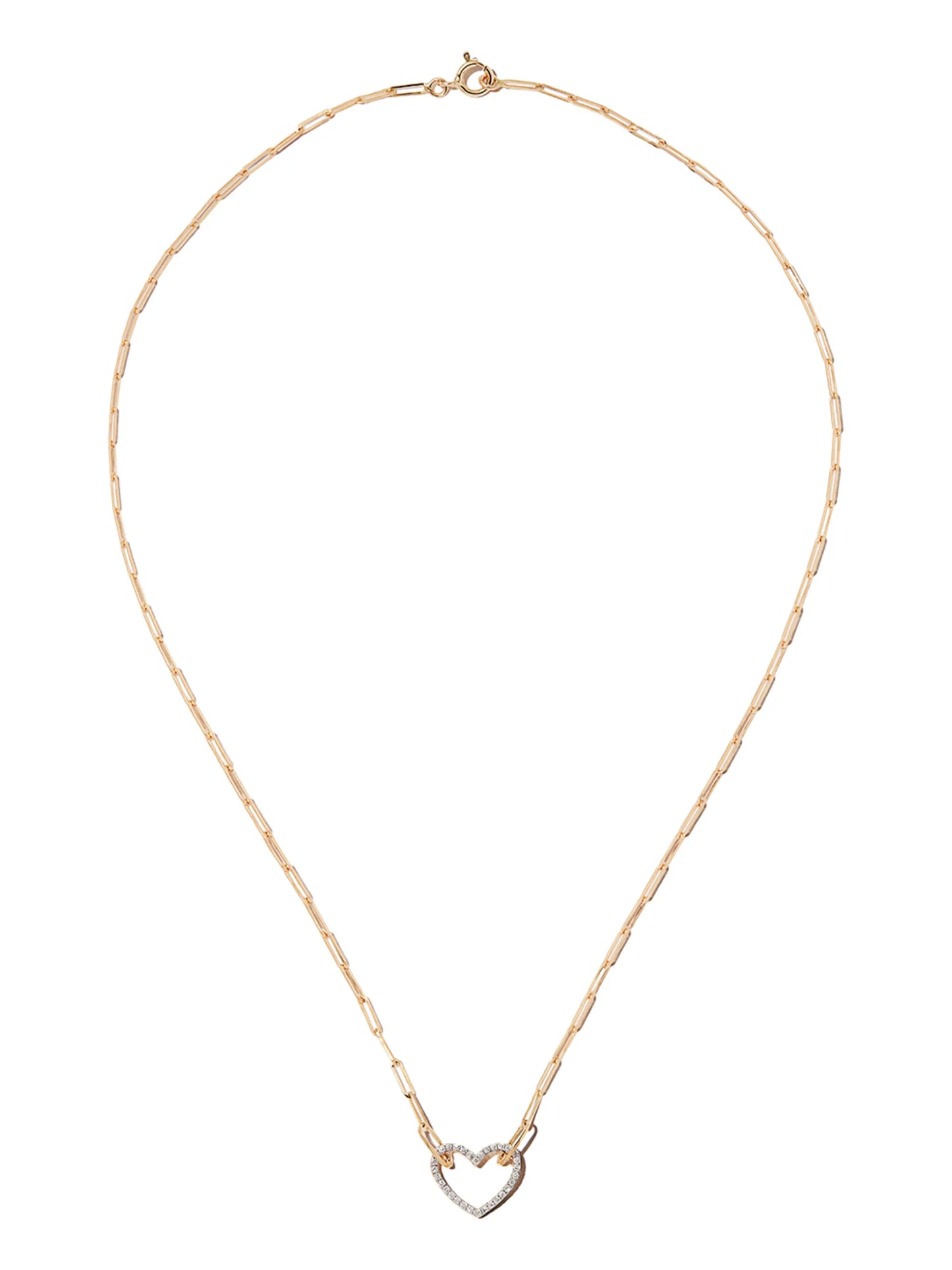 18kt yellow gold diamond-heart necklace