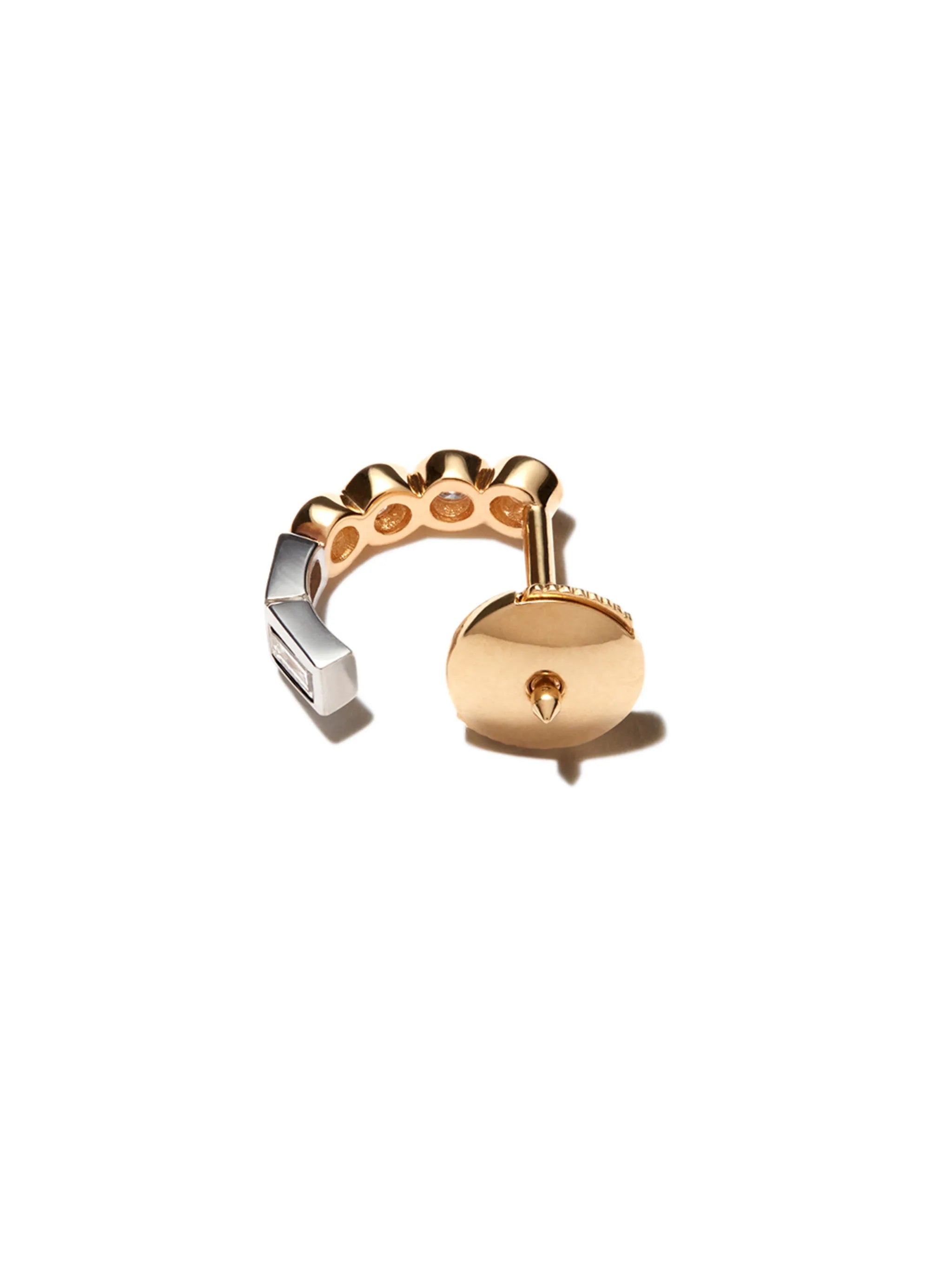 18kt white and yellow gold diamond earring