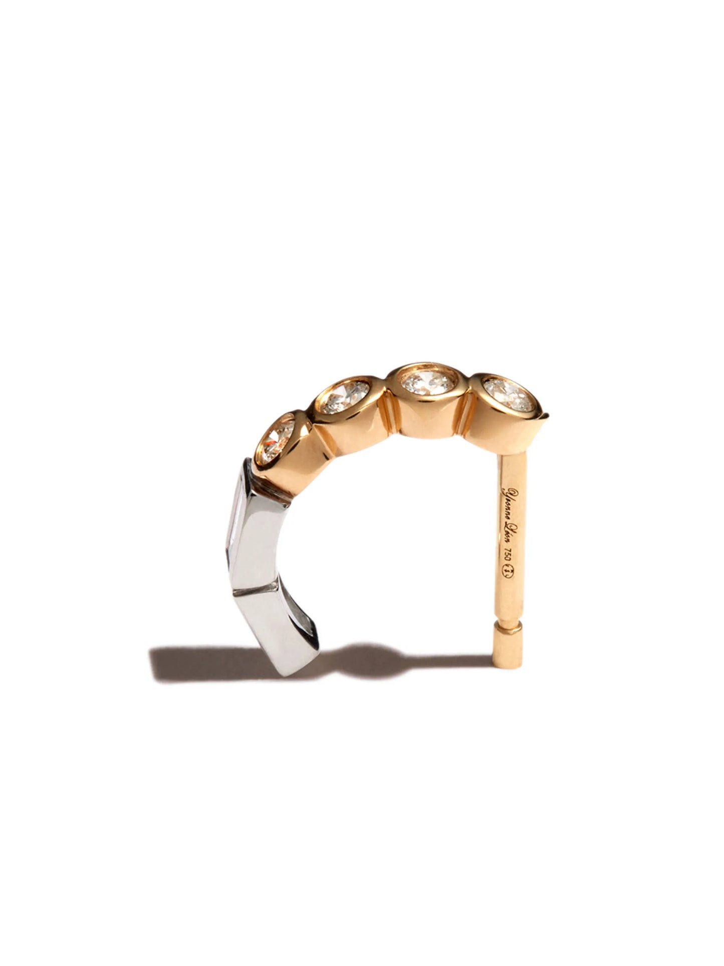 18kt white and yellow gold diamond earring