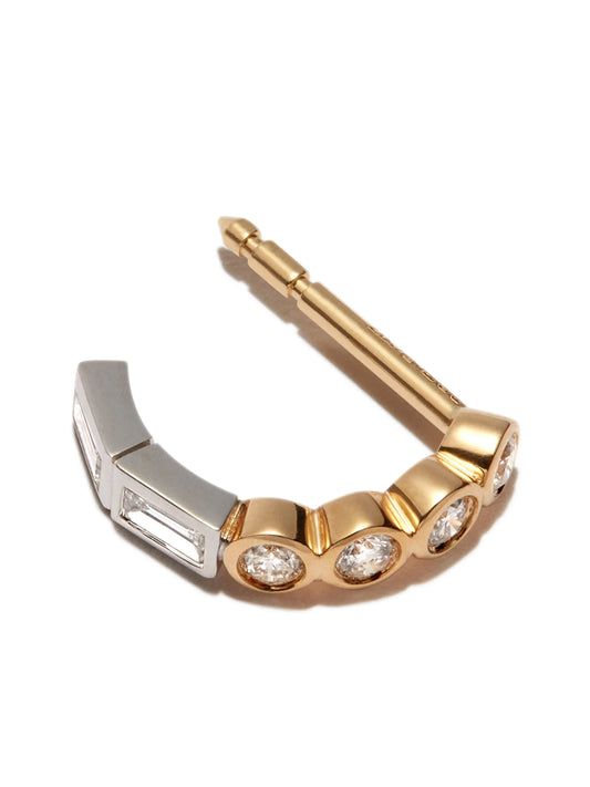 18kt white and yellow gold diamond earring