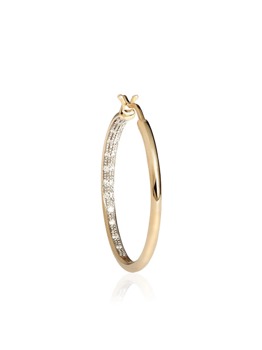 9kt yellow gold diamond hoop earrings
