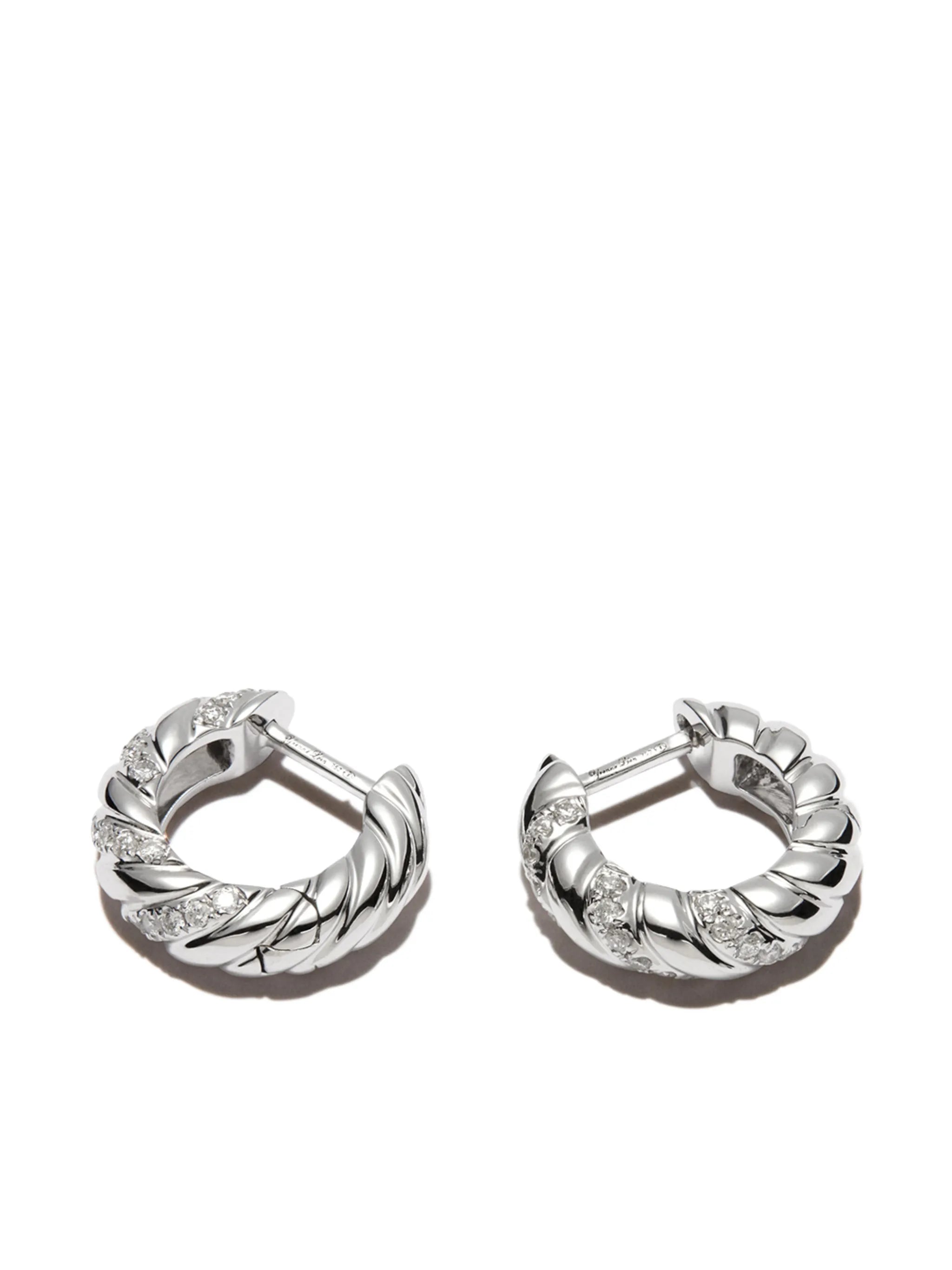 18kt white gold huggie earrings