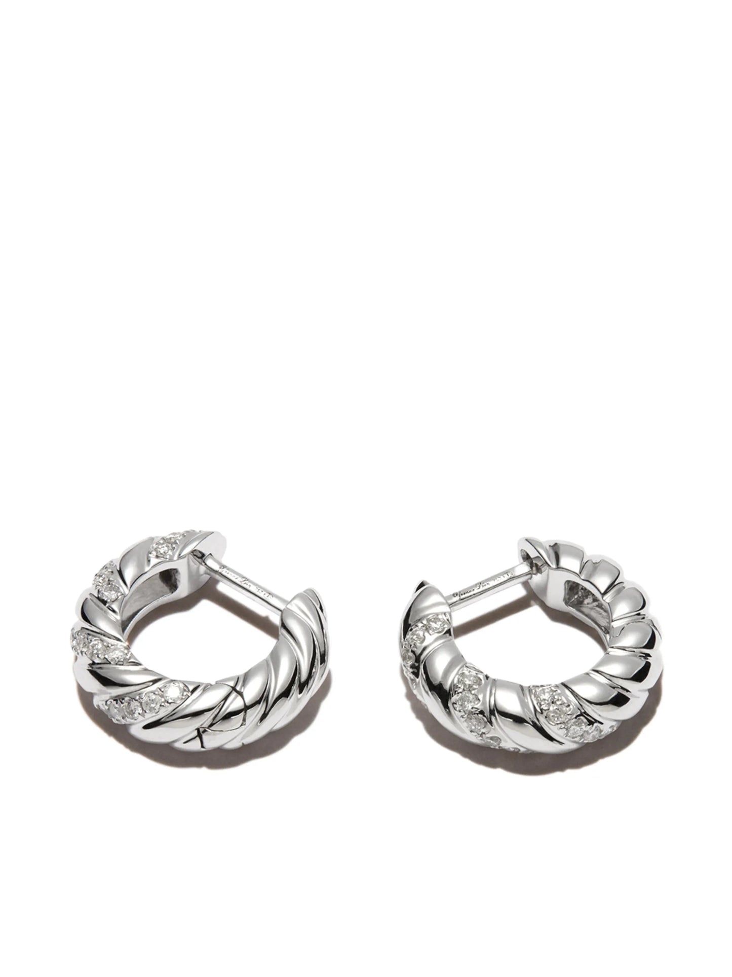 18kt white gold huggie earrings