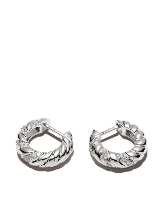18kt white gold huggie earrings