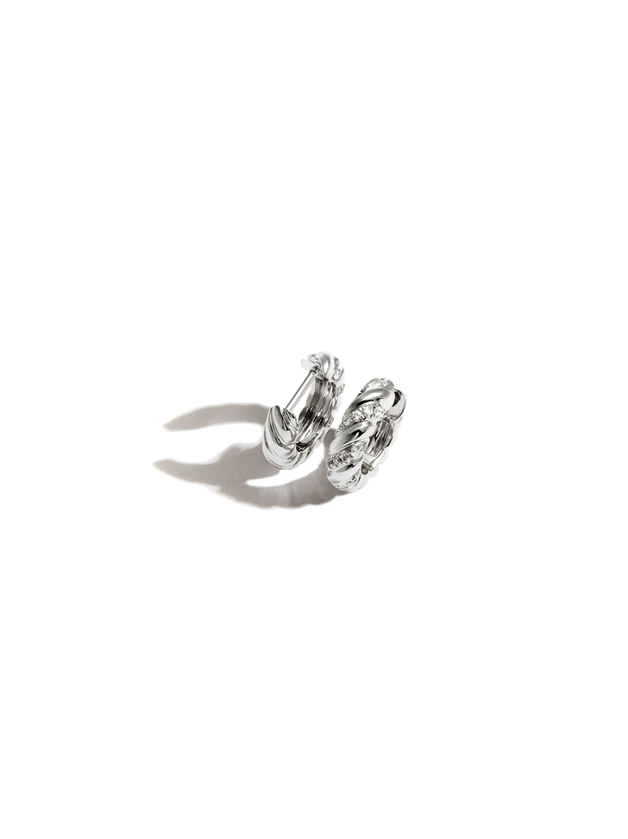 18kt white gold huggie earrings