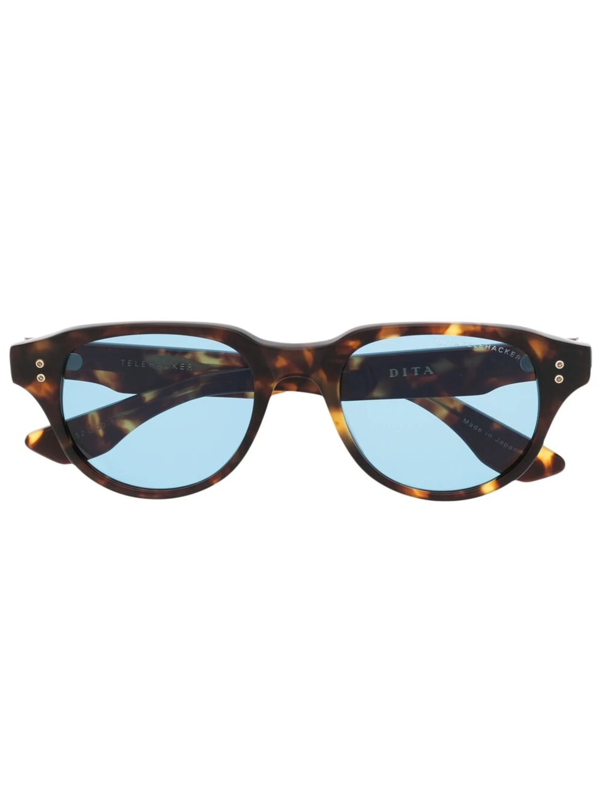 tortoiseshell-effect round-frame sunglasses