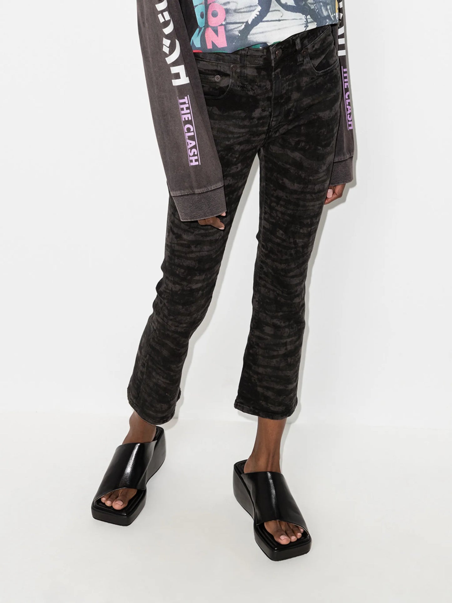 Kick Fit zebra print bootcut jeans