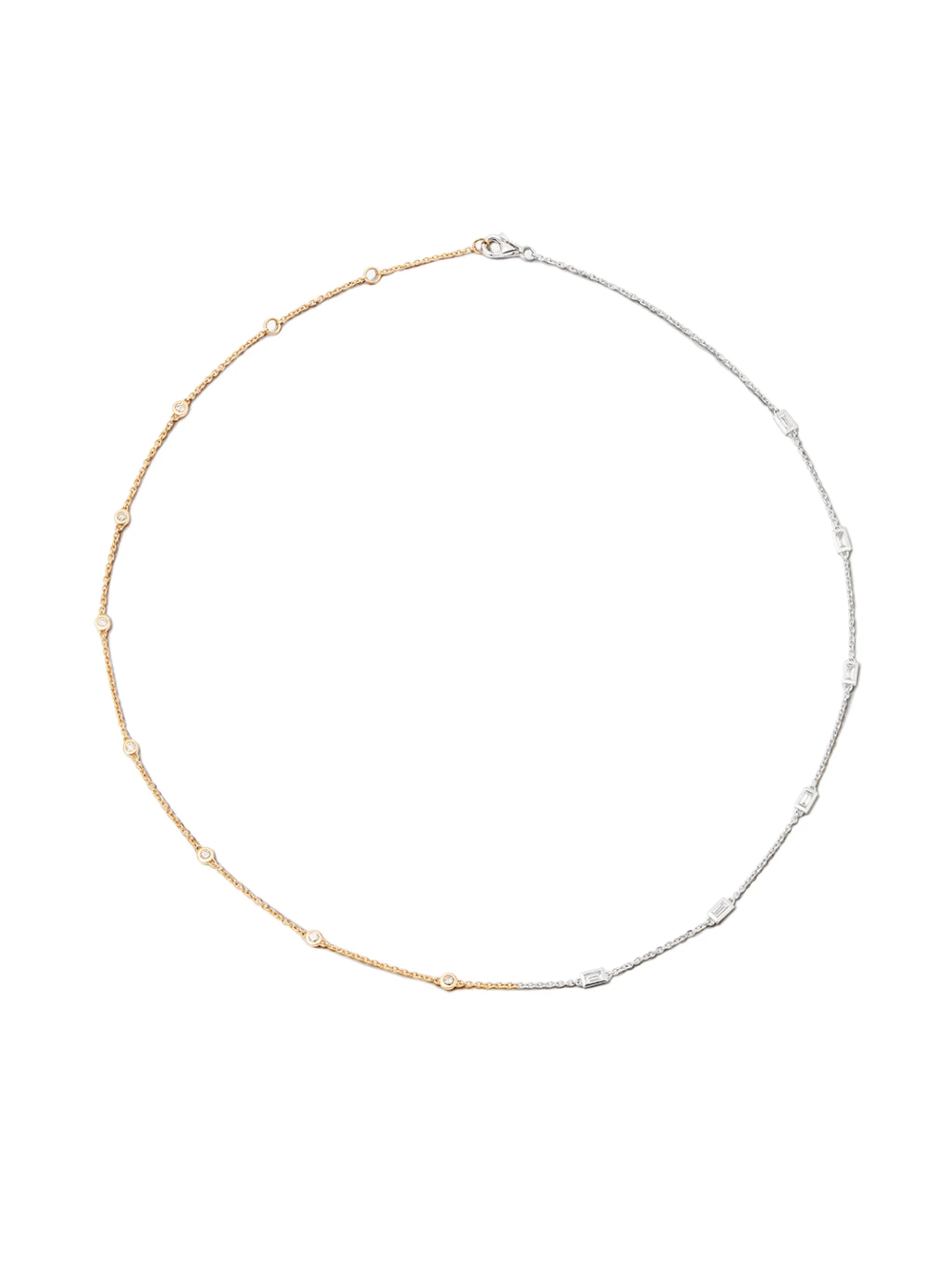 18kt yellow and white gold diamond necklace