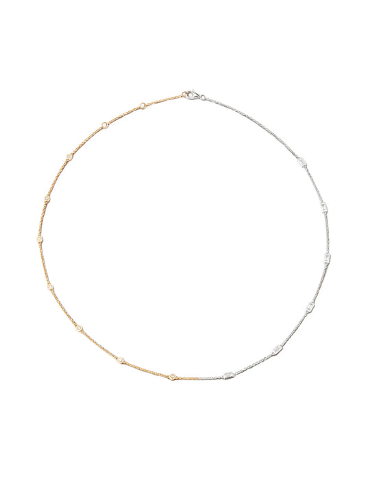 18kt yellow and white gold diamond necklace