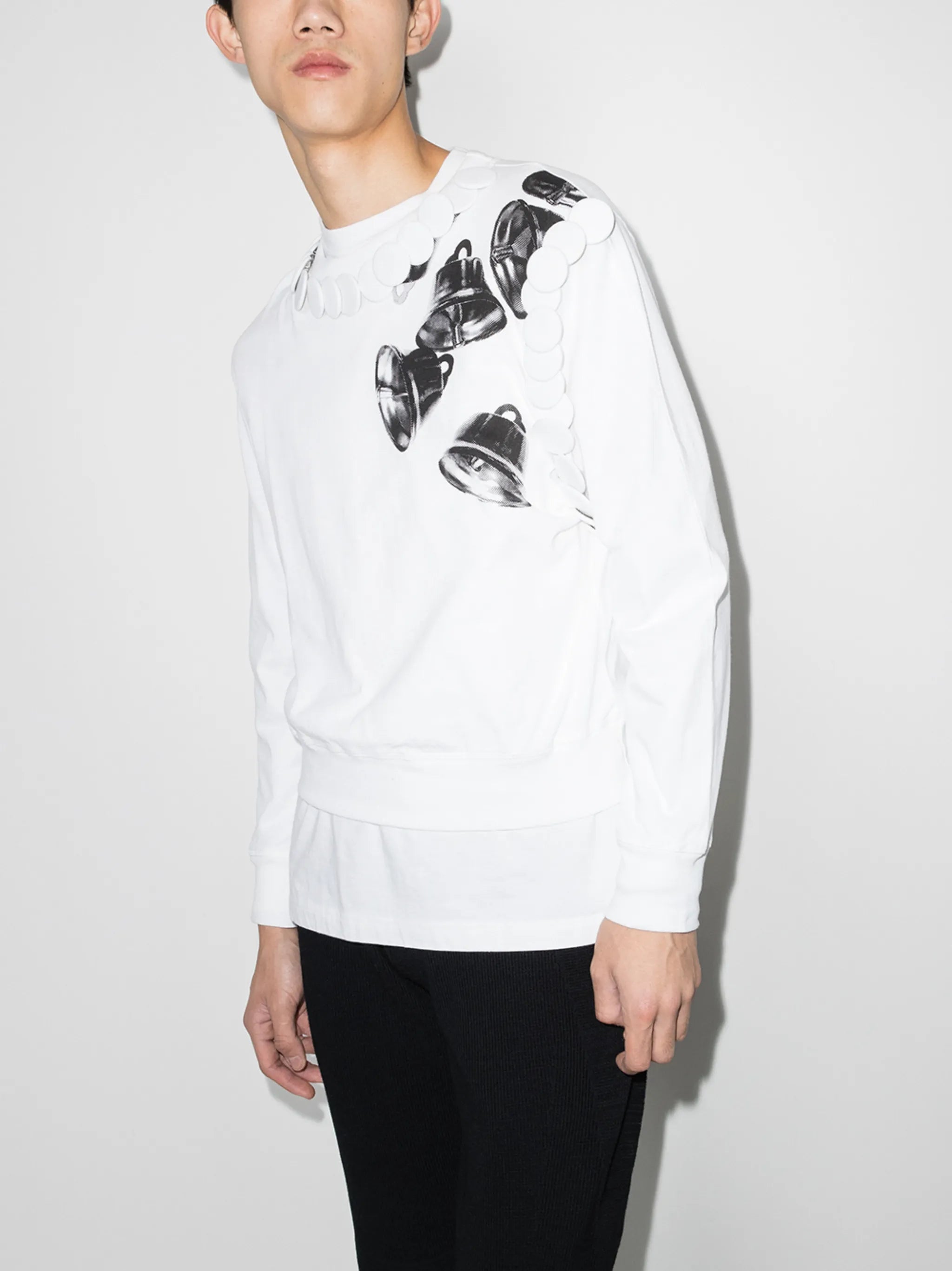 badges bell print sweatshirt