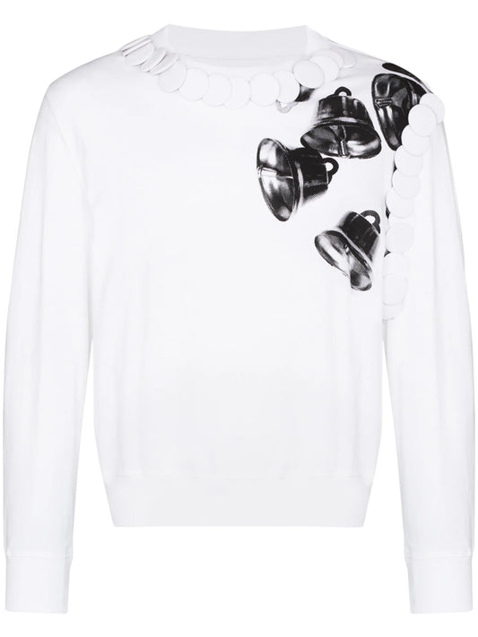 badges bell print sweatshirt