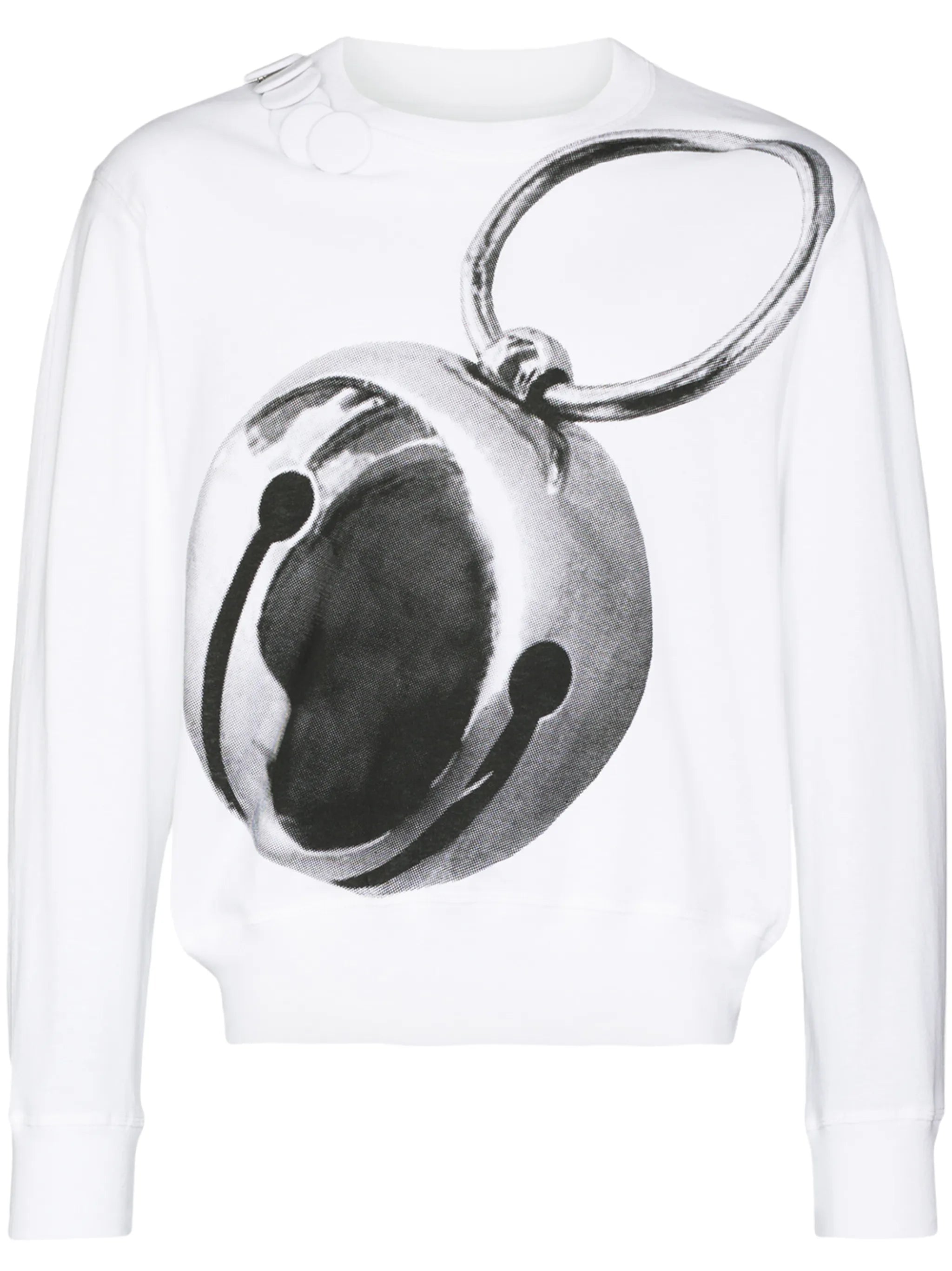 badge-embellished printed T-shirt