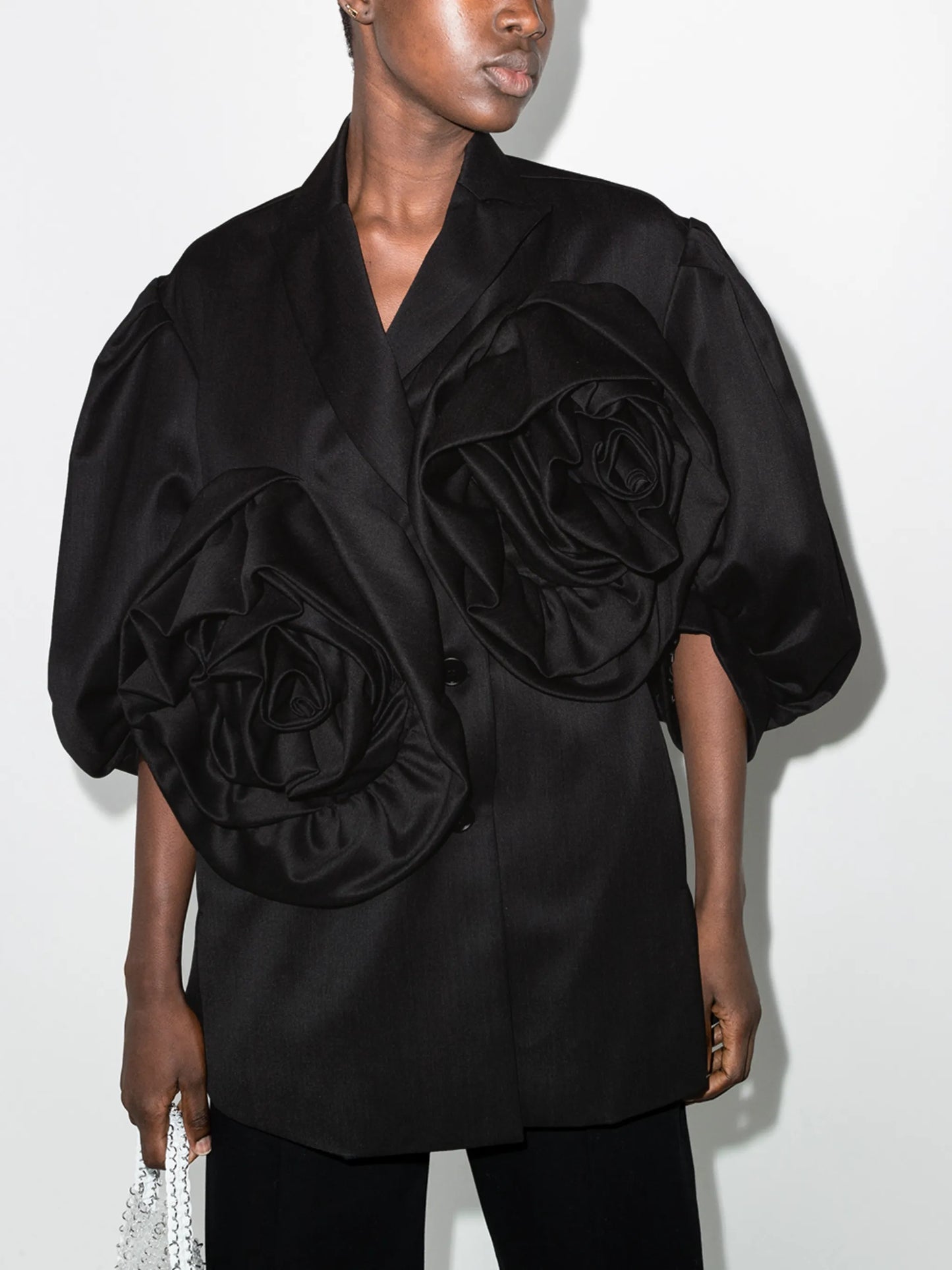 exagerated rose flower jacket
