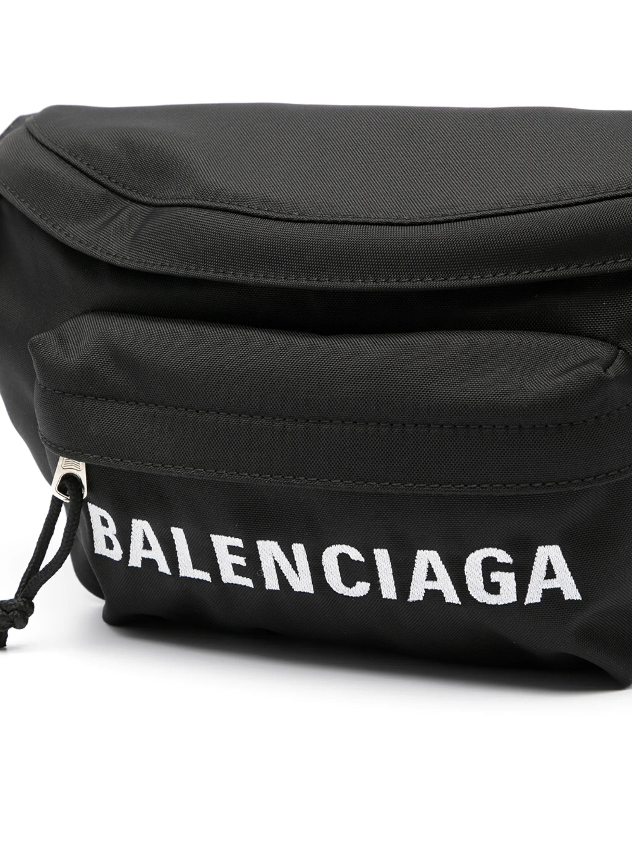 Wheel logo-embroidered belt bag
