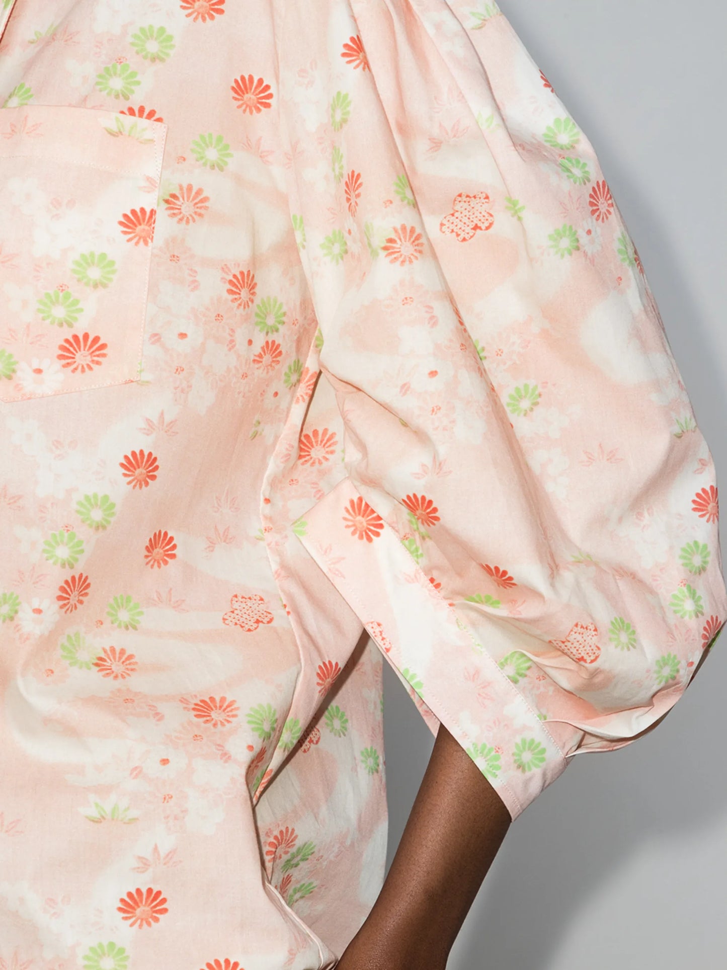 floral-print puff-sleeve blouse