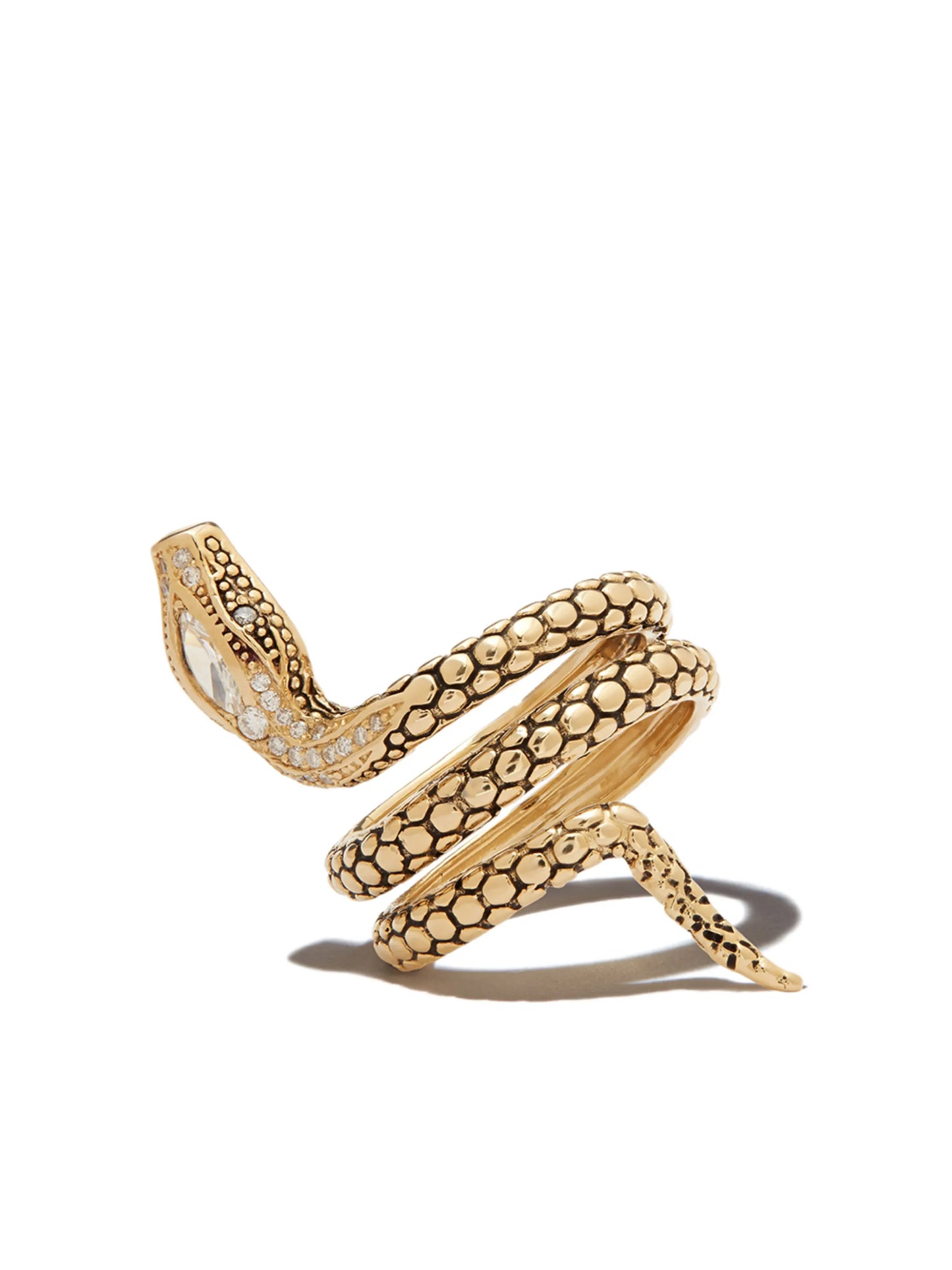 14kt yellow gold snake diamond ring