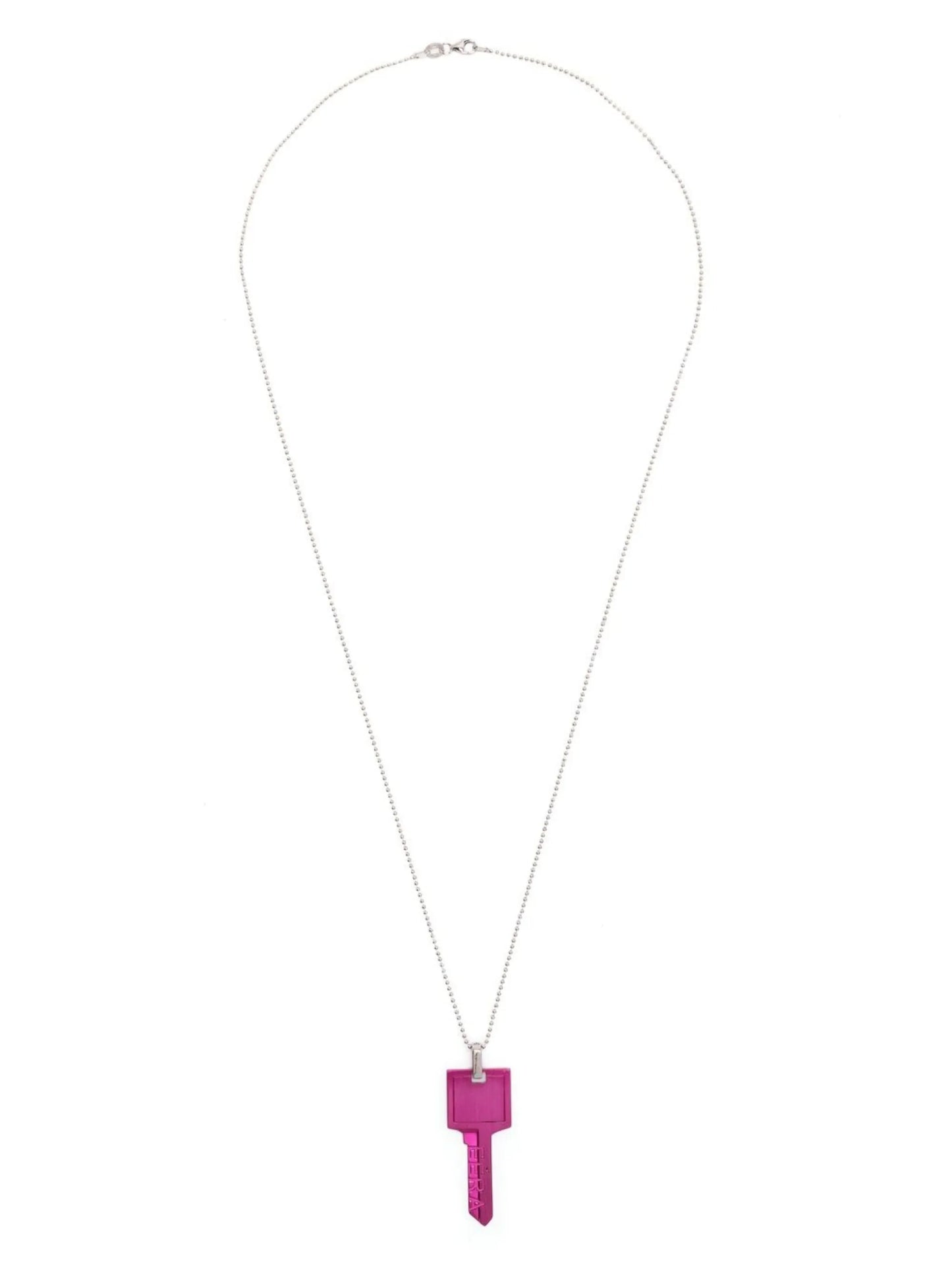 18kt white gold key pendant necklace