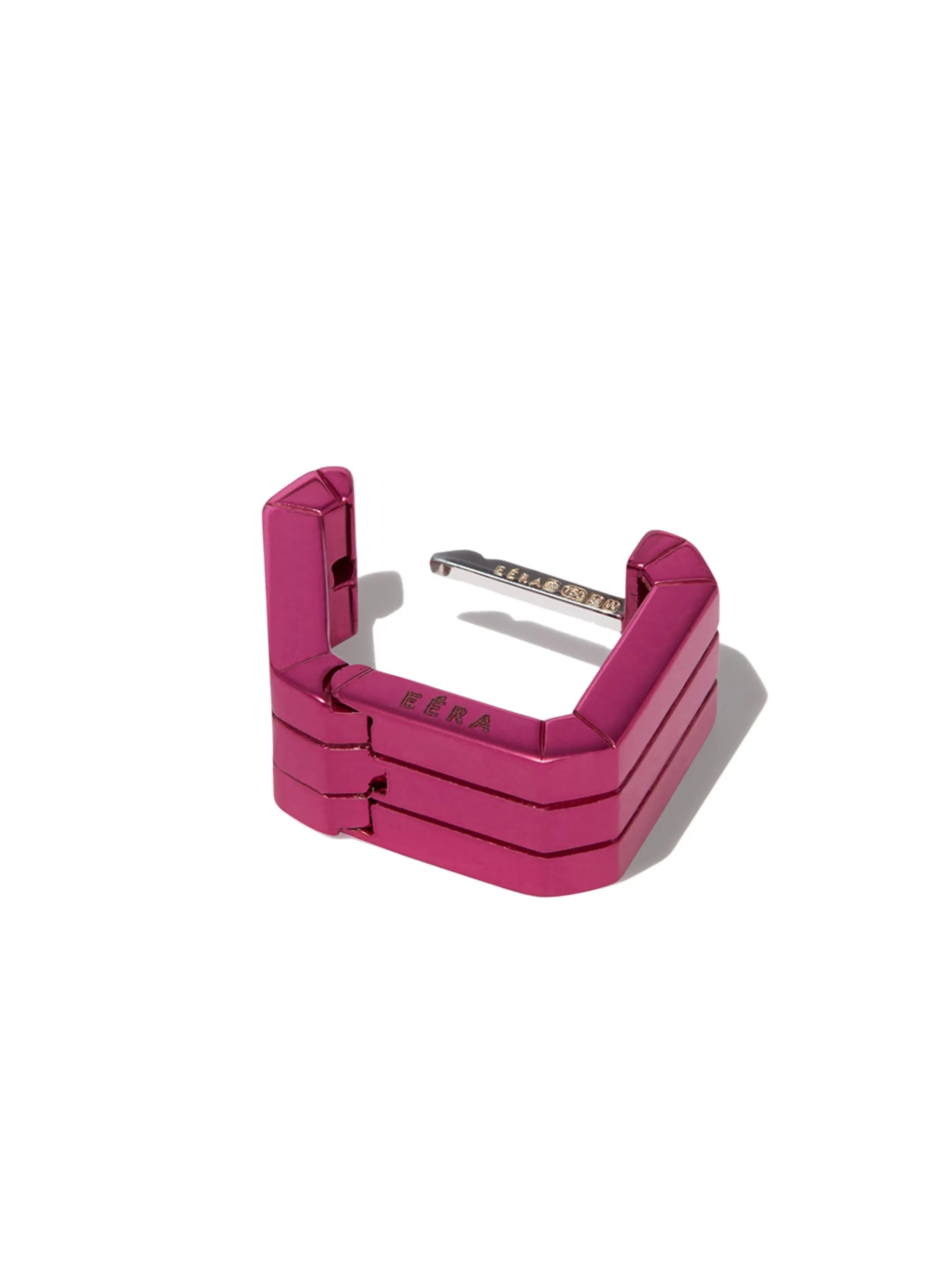 18kt white gold square mini hoop