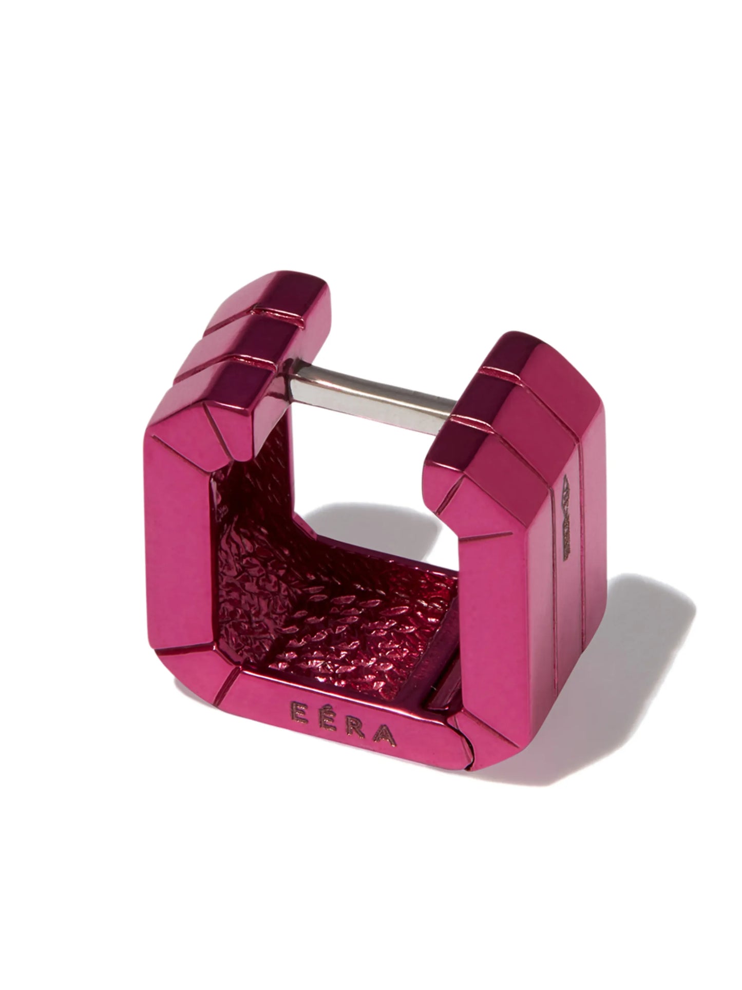 18kt white gold square mini hoop