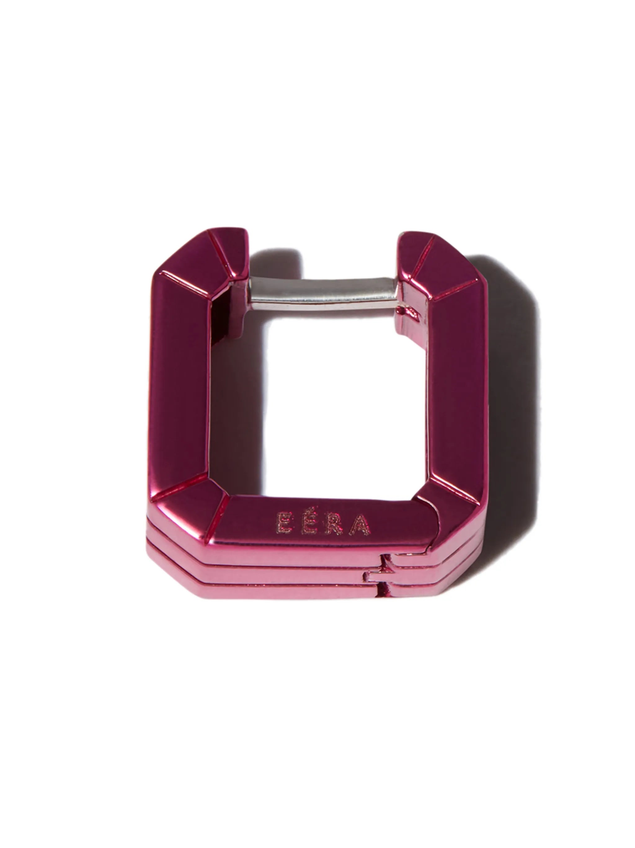 18kt white gold square mini hoop