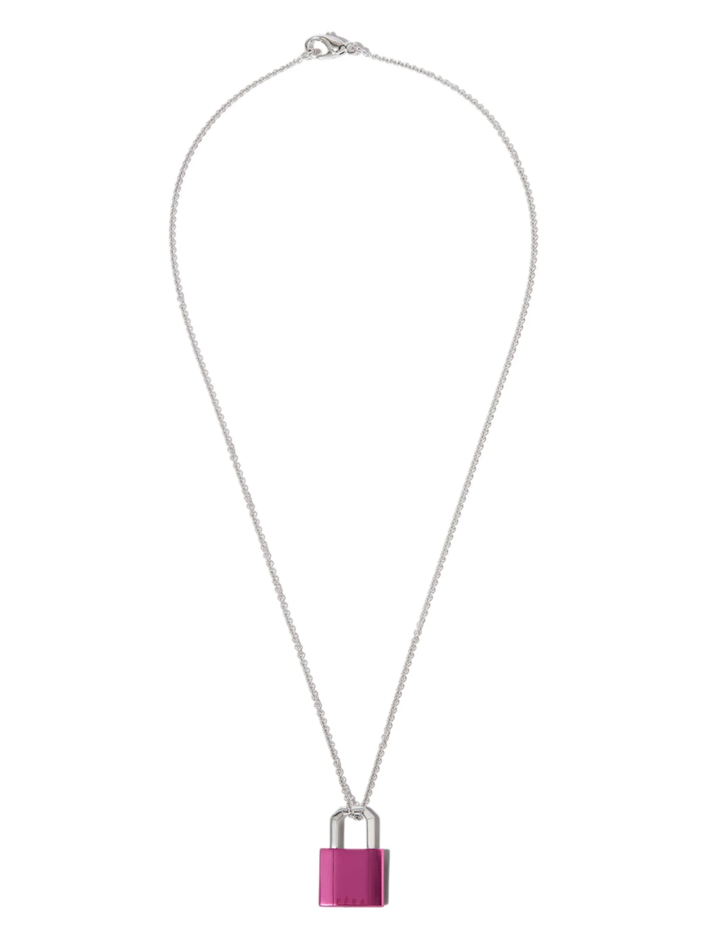18kt white gold Lock pendant necklace