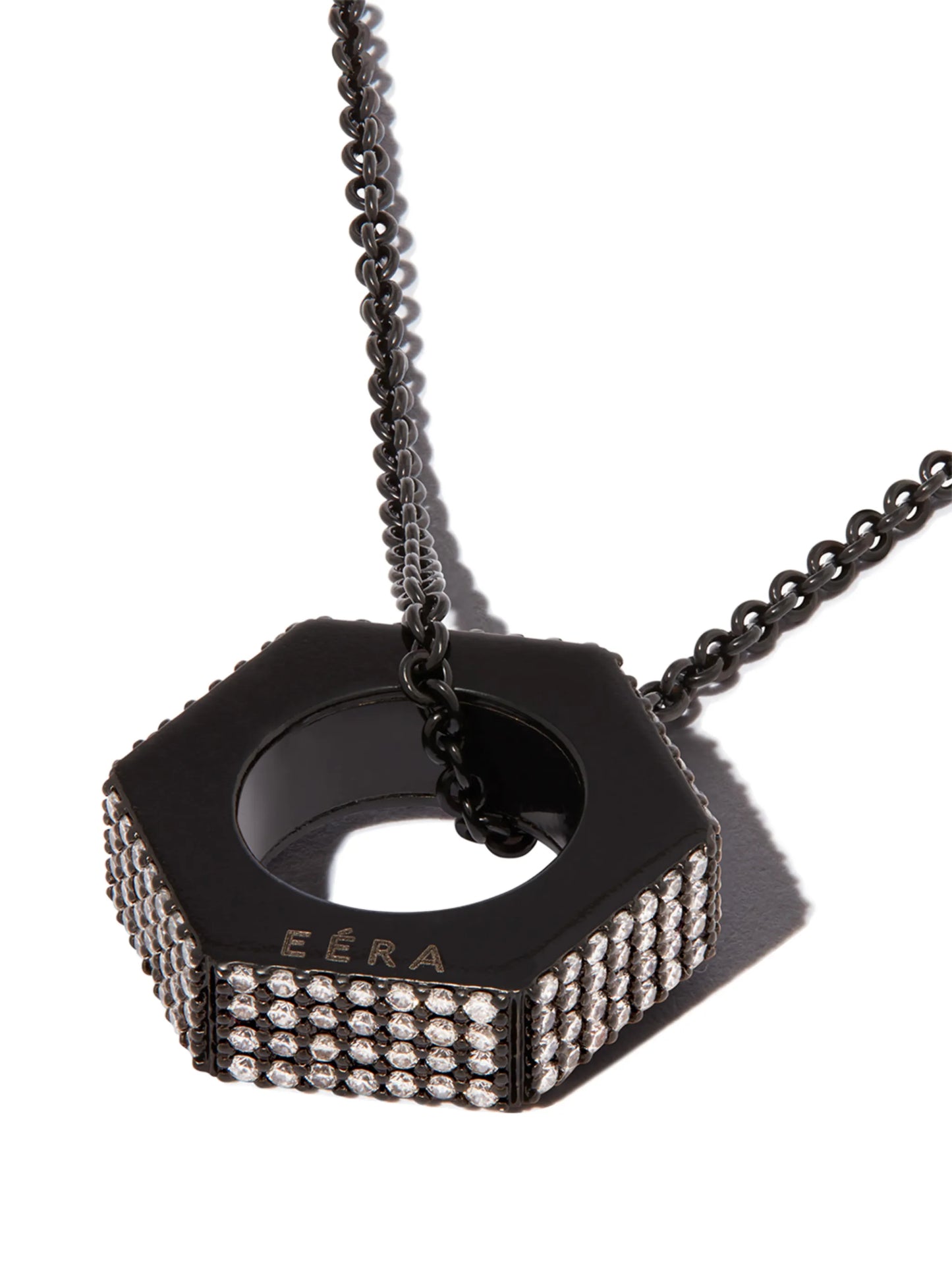 18kt black gold diamond necklace